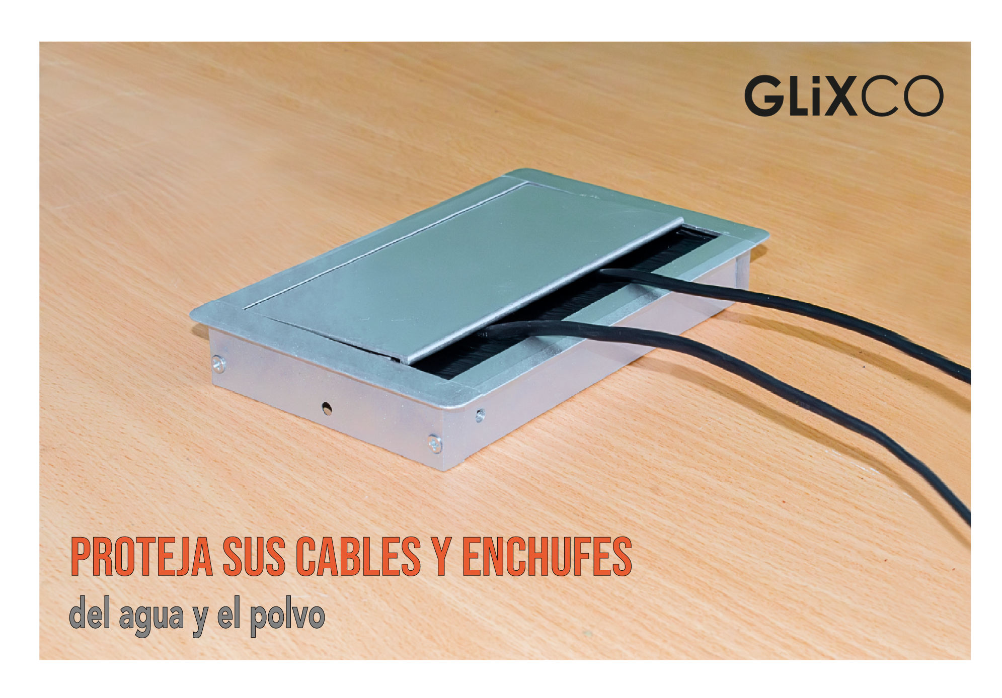 Tapa Pasacables de Aluminio con Cierre Lento (Largo 20 x Anch 12.7 cm)