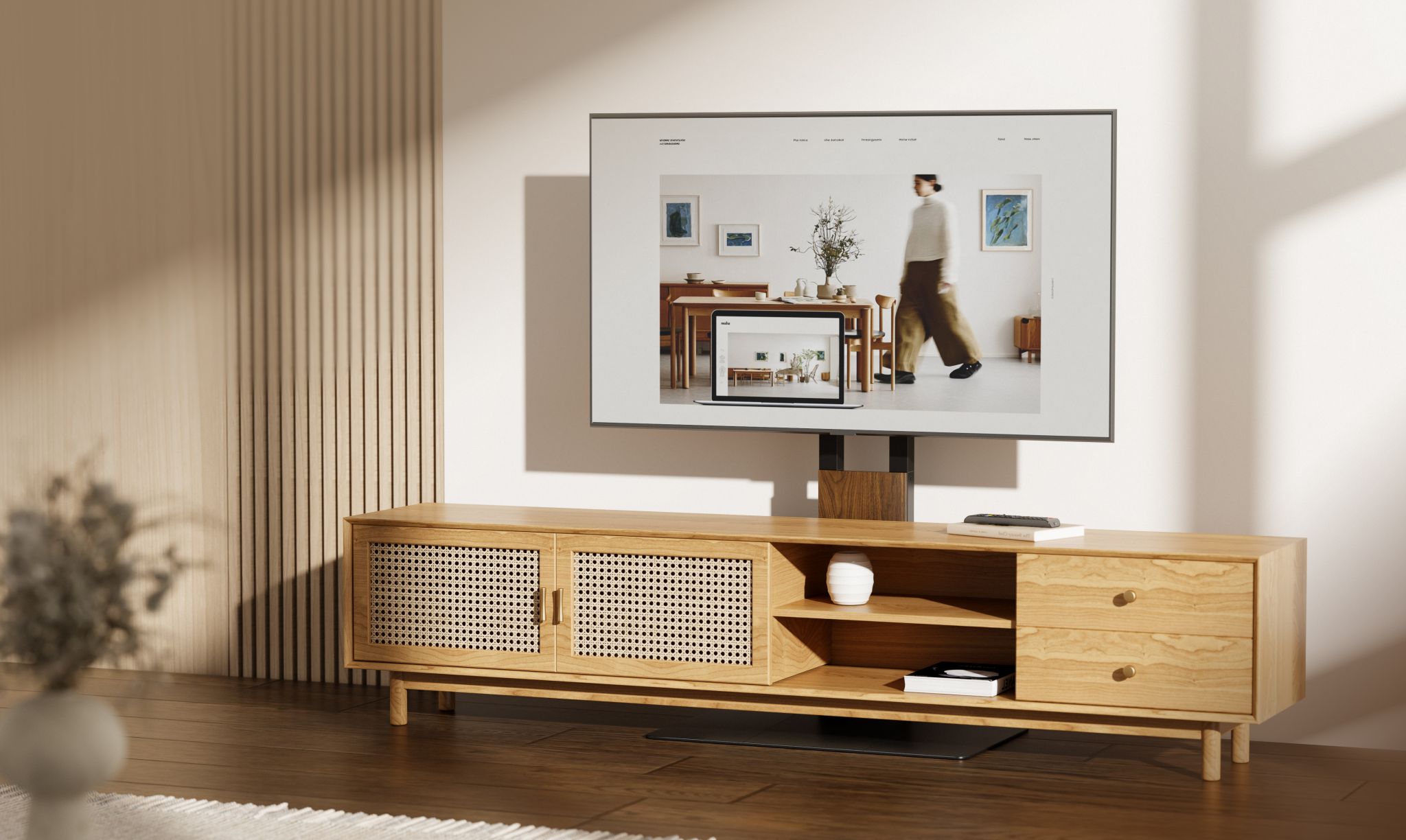 Soporte Pedestal con Base para TV 32 a 85 Pulg / VESA Max 600x400mm / Carga 50 kg