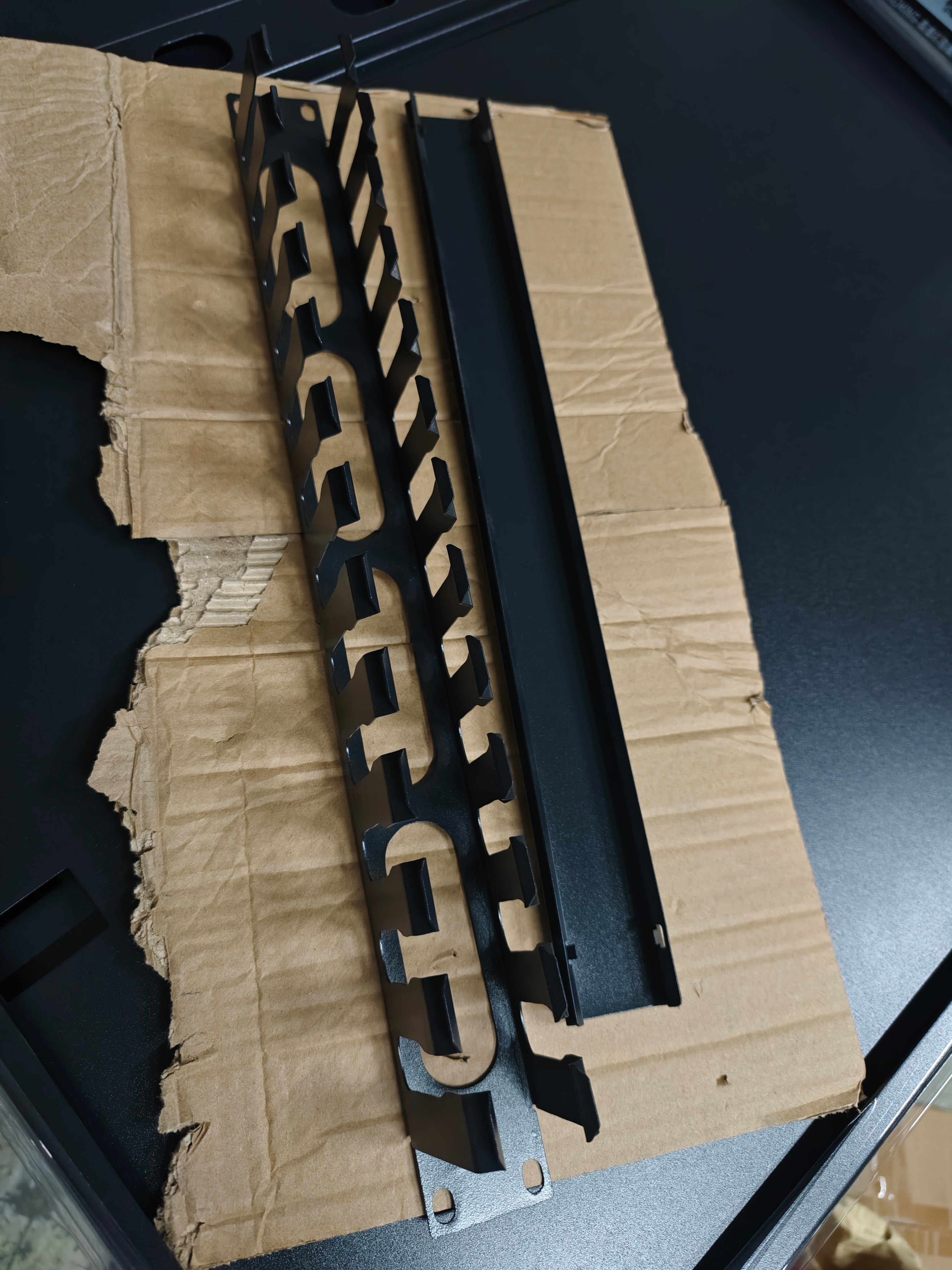 Ordenador de cables metálico 1RU con tapa