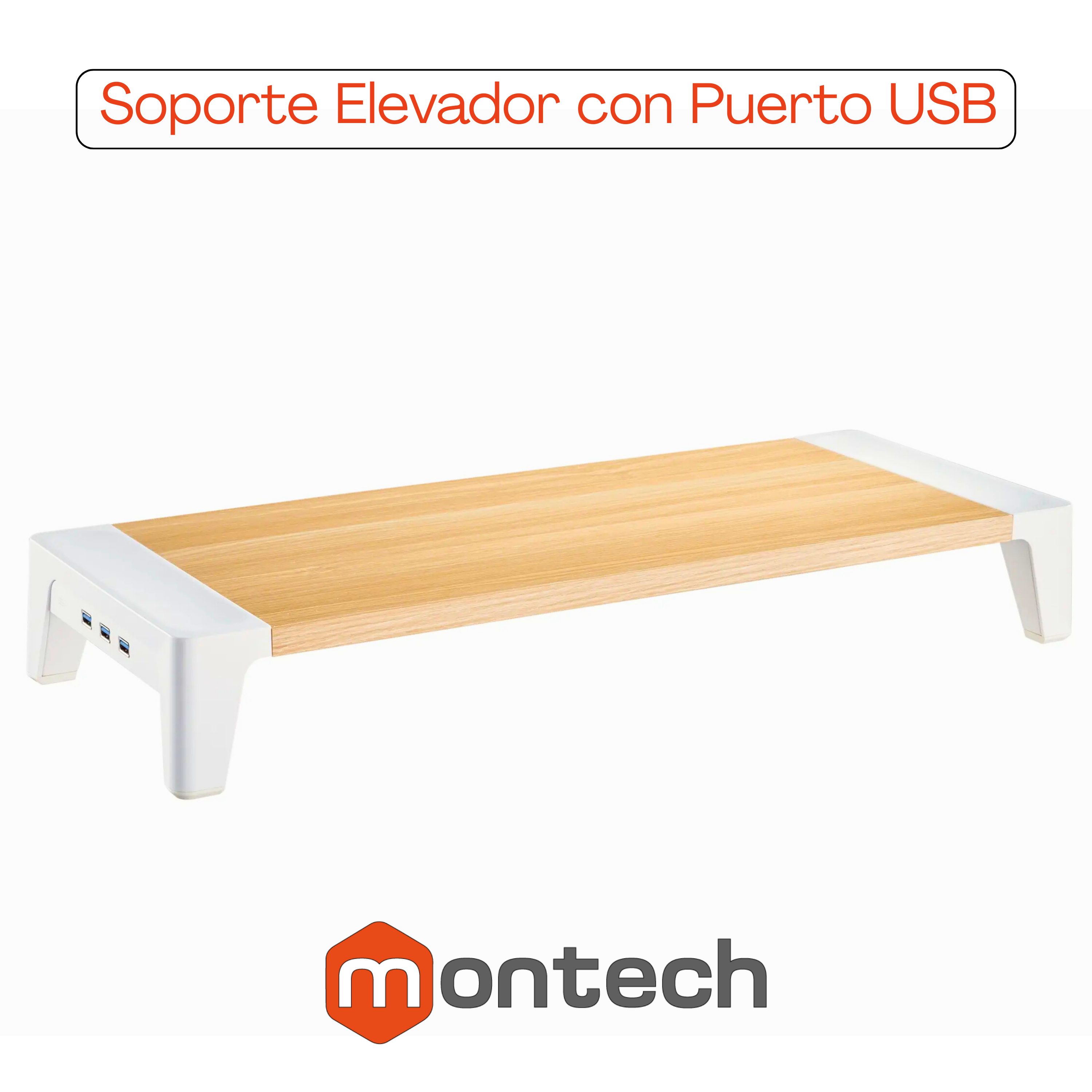 Soporte Elevador con Puerto USB 3.0 para Monitor 17 a 32 Pulg