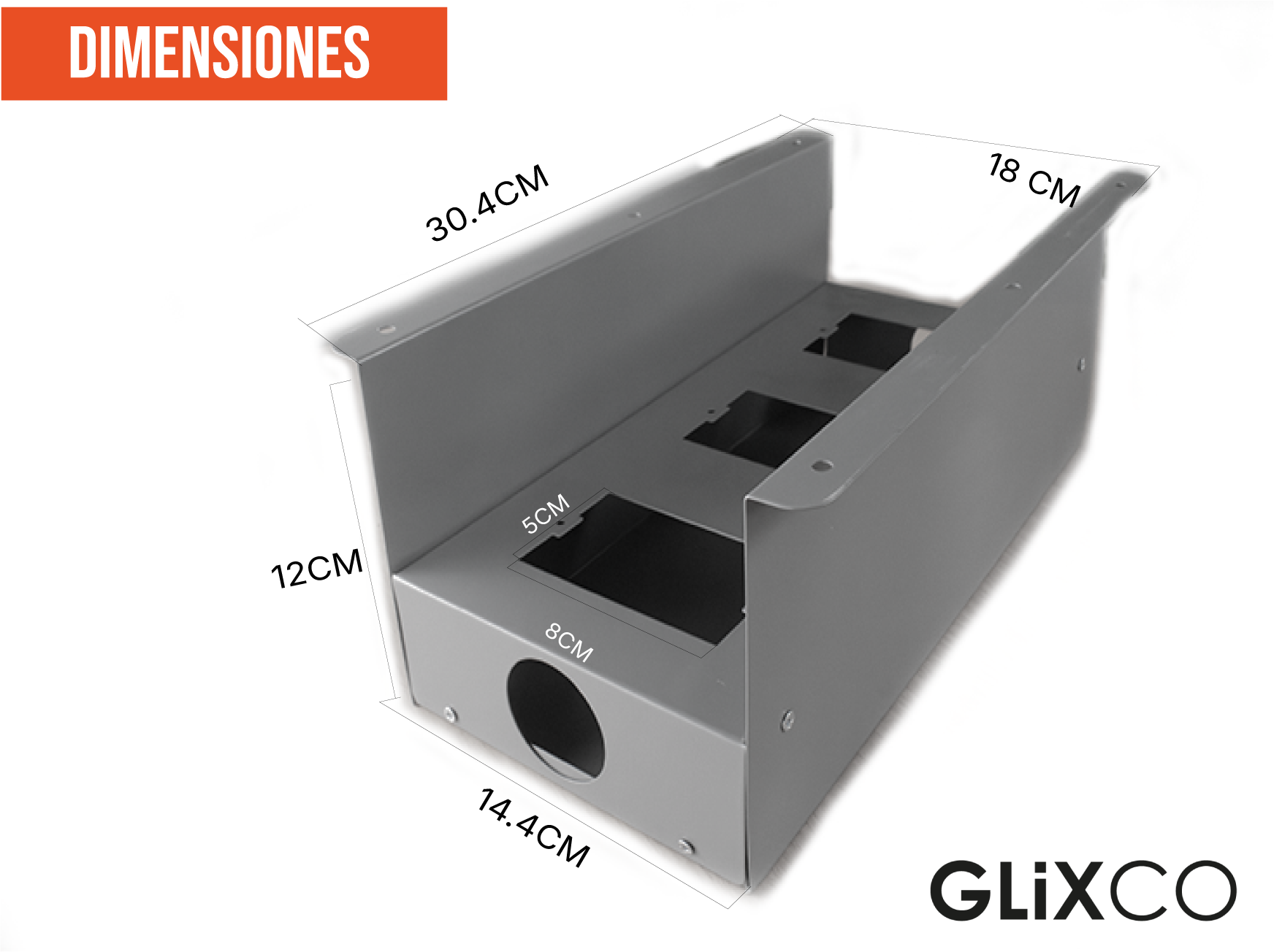 Caja de Conexion Metalico sin Tapa para 2 o 3 Modulos