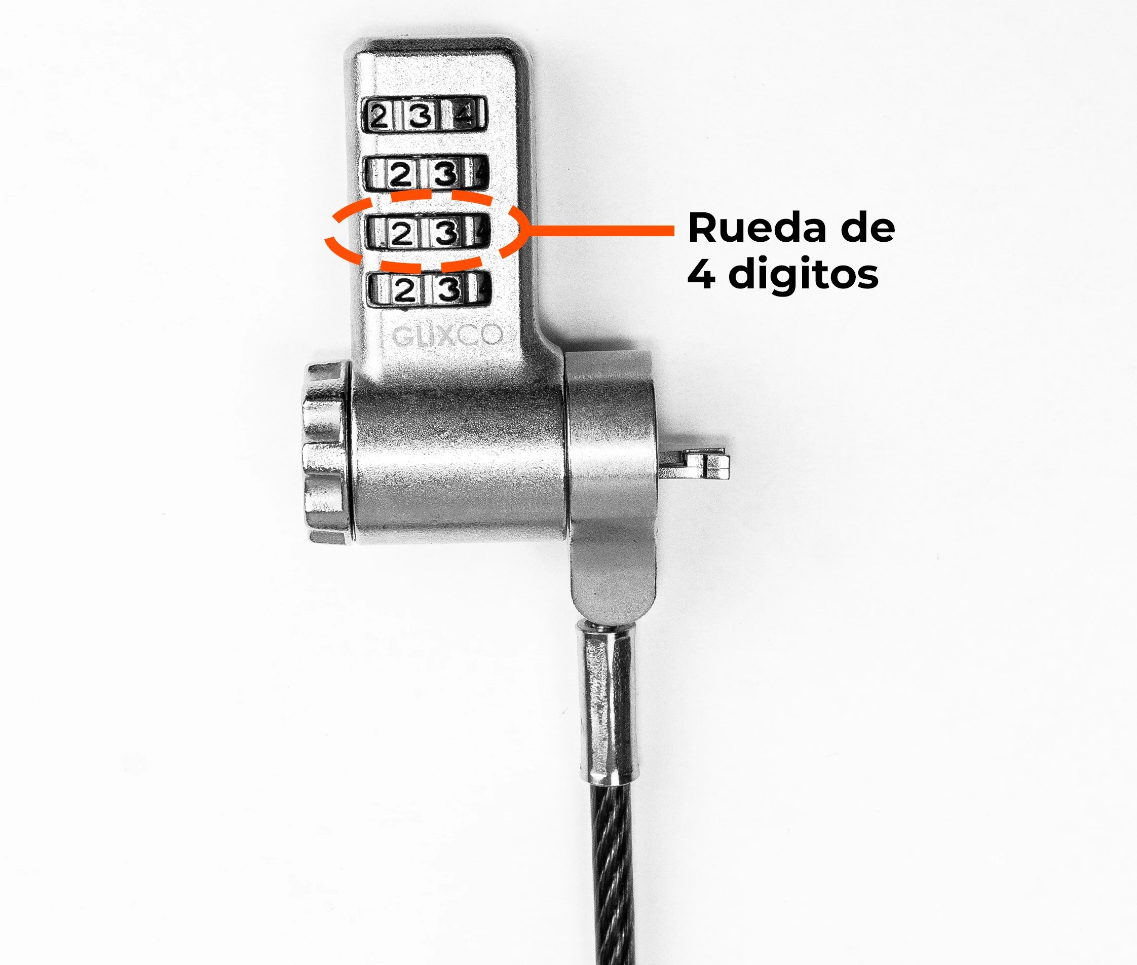Cable de Seguridad para Laptop con Clave 4 dígitos / 2 Mt / Ranura Universal