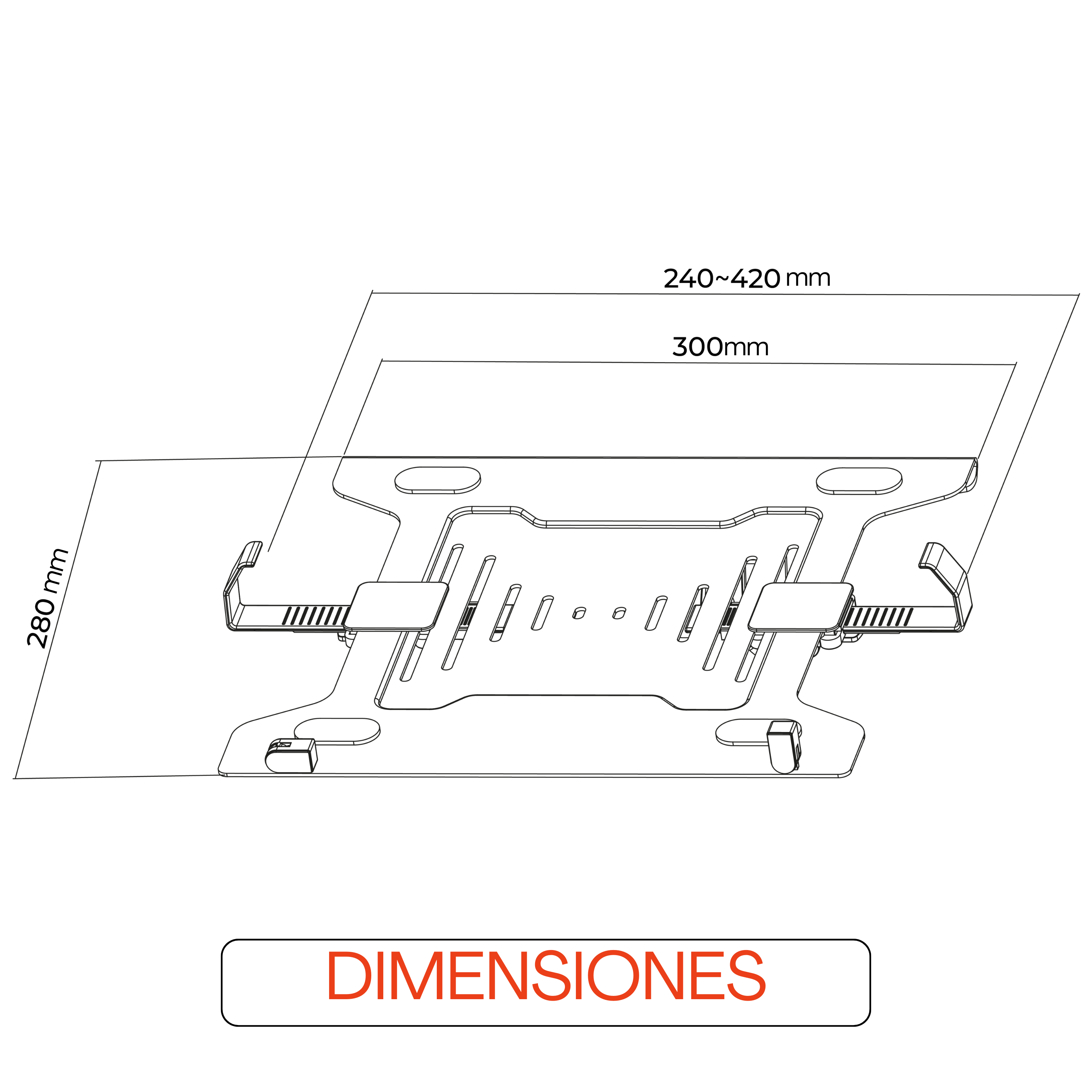 Bandeja De Adaptación Vesa Universal para Laptop 15.6 pulg