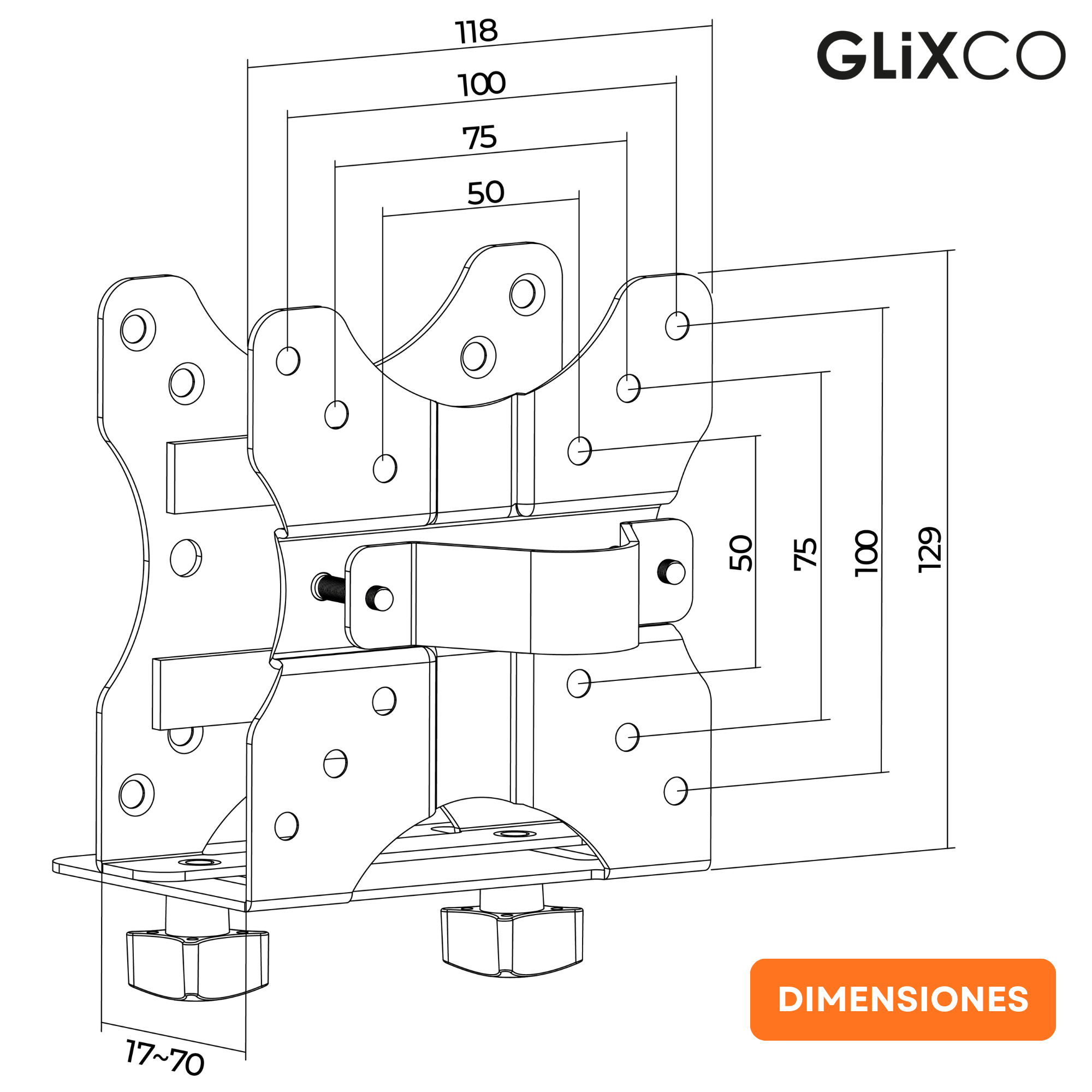 Soporte Universal para Mini PC/ CPU - Fijación Debajo de Escritorio, Poste Tubular y Rack