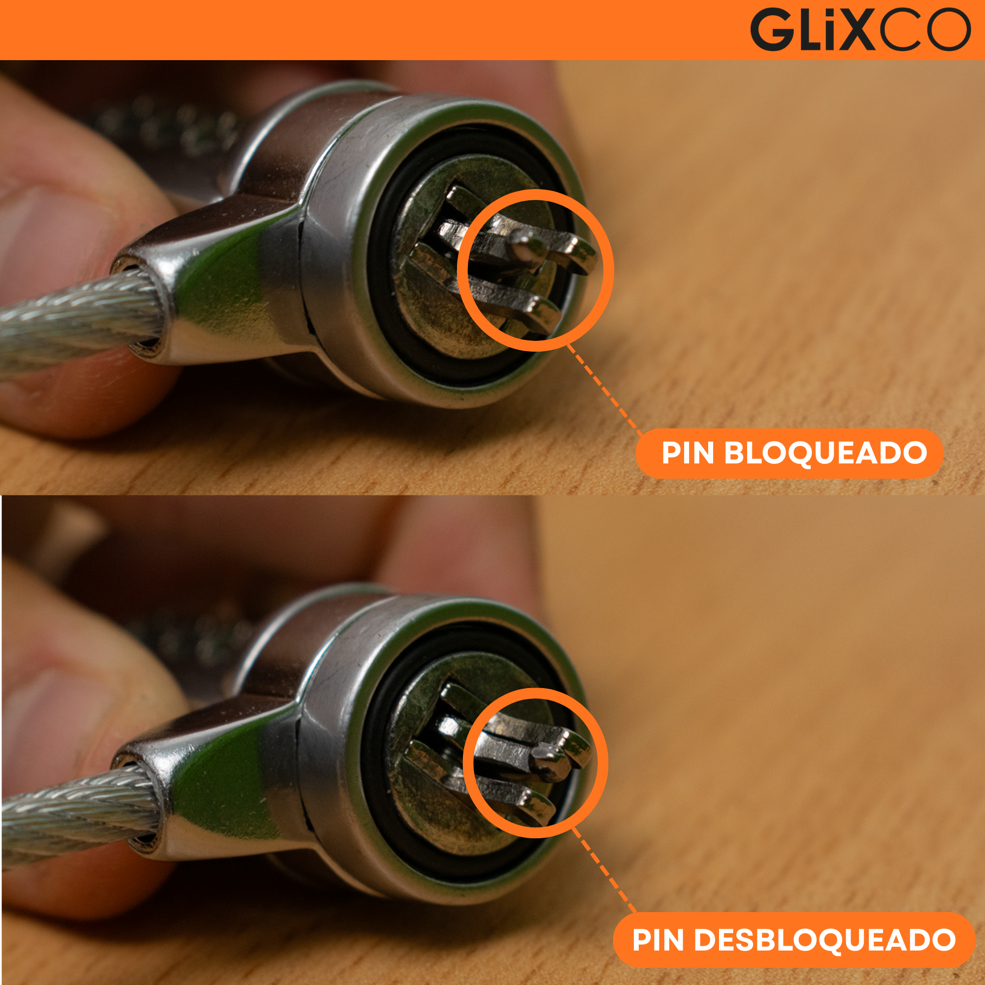 Cable de Seguridad para Laptop con Clave 4 dígitos / 1.8 Mt / Ranura Standard Kensington