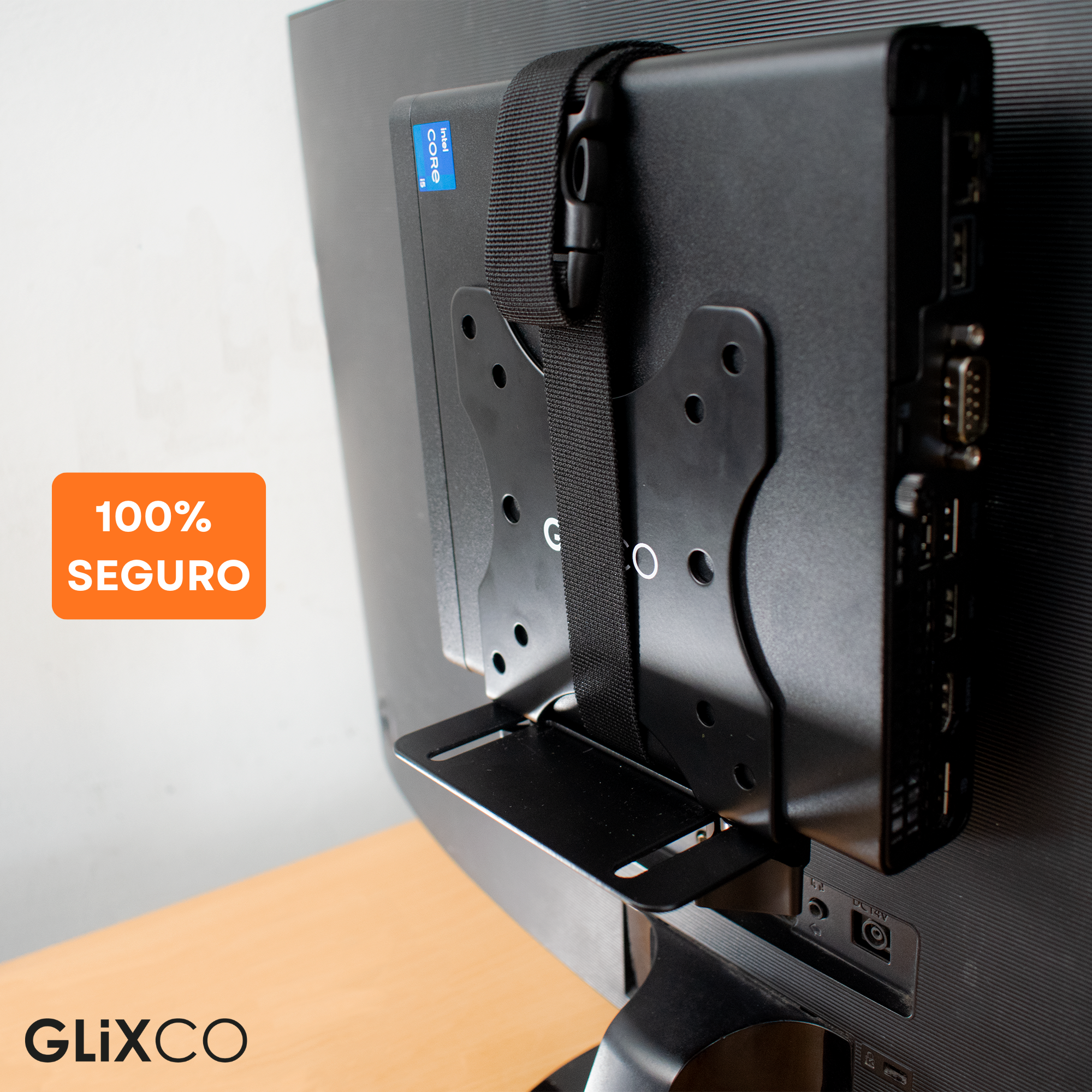 Soporte Universal para Mini PC/ CPU - Fijación Debajo de Escritorio, Poste Tubular y Rack