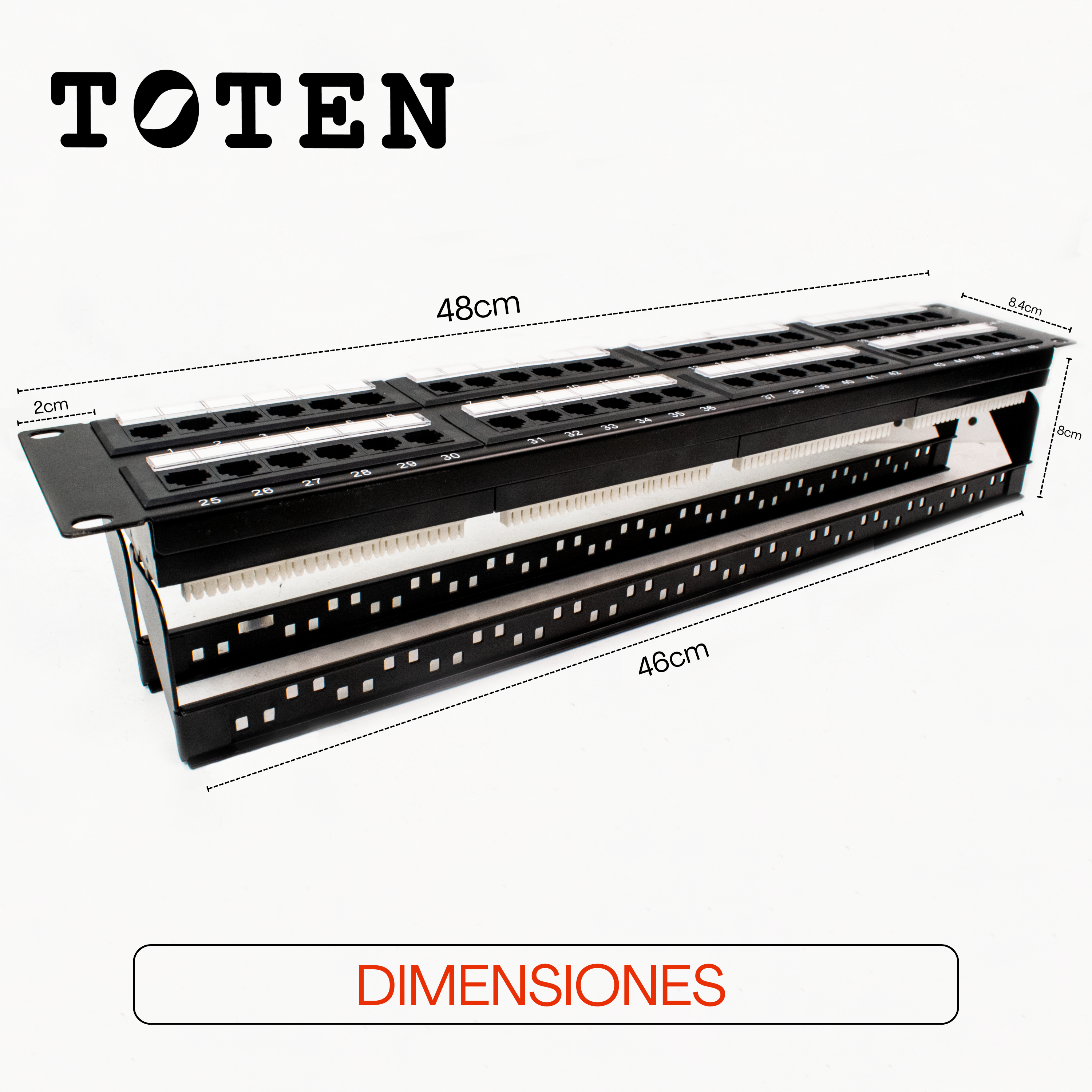 PATCH PANEL DE 48 PUERTOS RJ-45 CAT 6