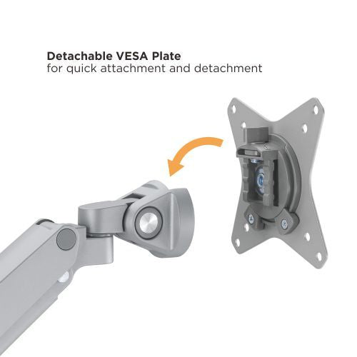 RACK CON TRIPLE BRAZO GAS SPRING PARA 3 MONITORES DE 17 A 30 PULG -MONTADO EN POSTE