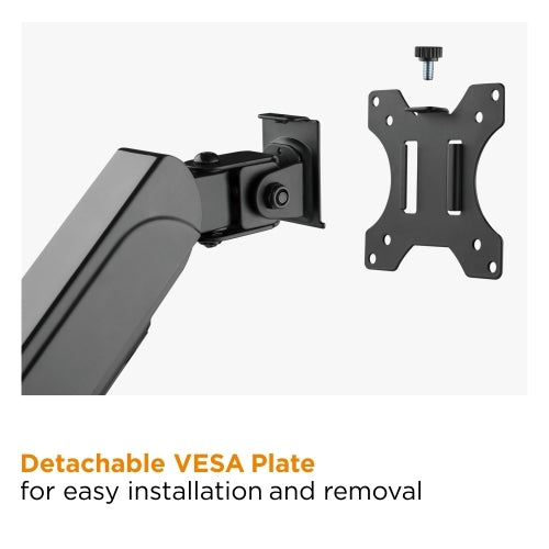 RACK CON TRIPLE BRAZO GAS SPRING PARA 3 MONITORES DE 17 A 27 PULG -MONTADO EN POSTE