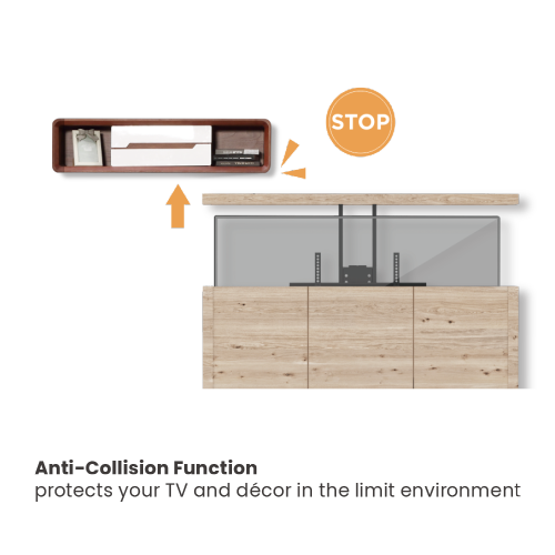 Soporte elevador motorizado inteligente para tv 37" a 75" / control remoto y App móvil