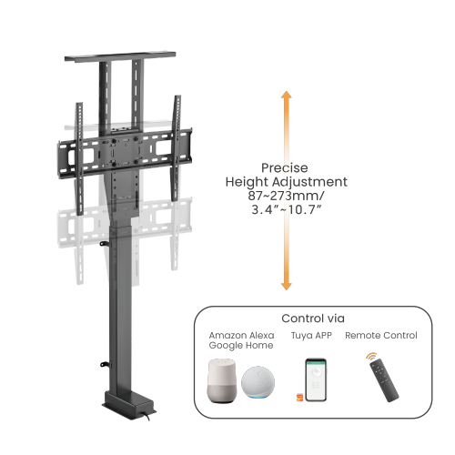 Soporte elevador motorizado inteligente para tv 37" a 75" / control remoto y App móvil