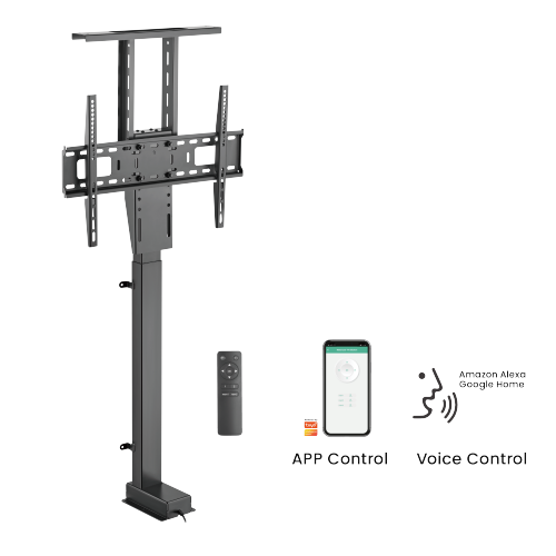 Soporte elevador motorizado inteligente para tv 37" a 75" / control por voz y aplicación móvil