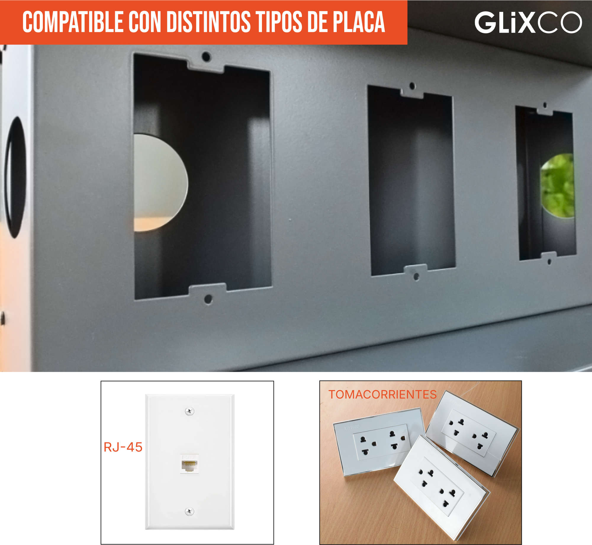 Caja de Conexion Metalico sin Tapa para 2 o 3 Modulos