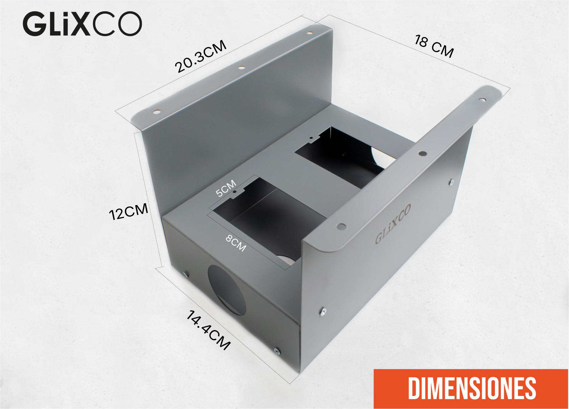 Caja de Conexion Metalico sin Tapa para 2 o 3 Modulos