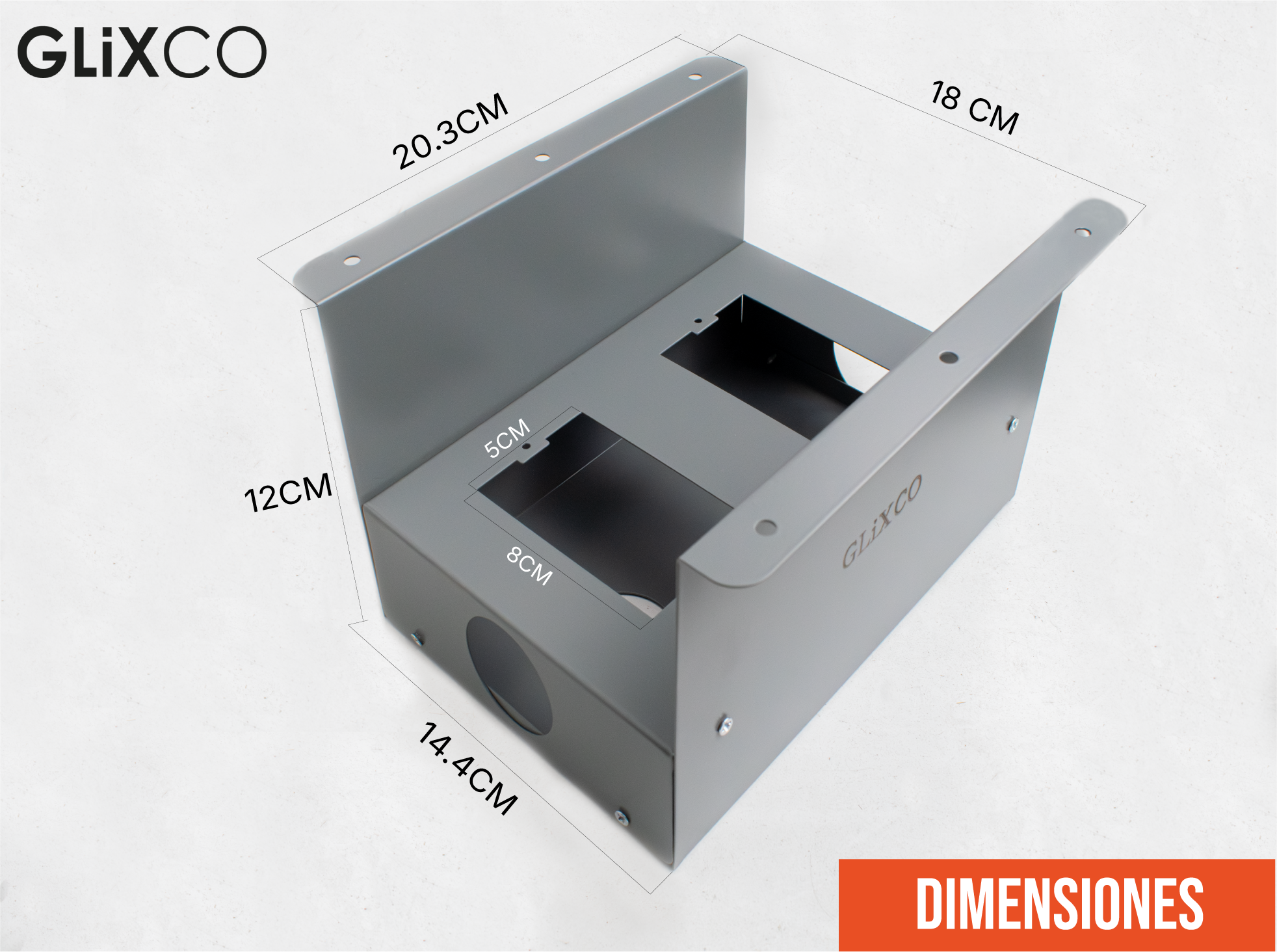 Caja de Conexion Metalico sin Tapa para 2 o 3 Modulos