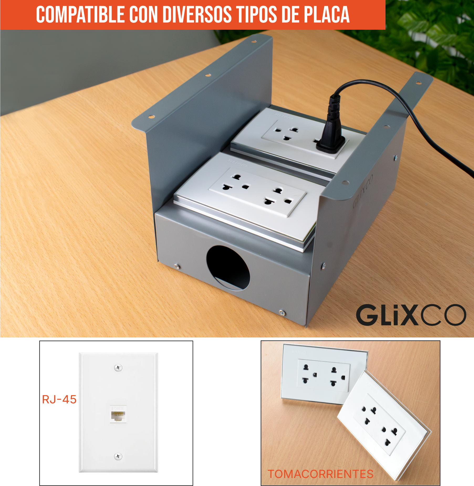 Caja de Conexion Metalico sin Tapa para 2 o 3 Modulos