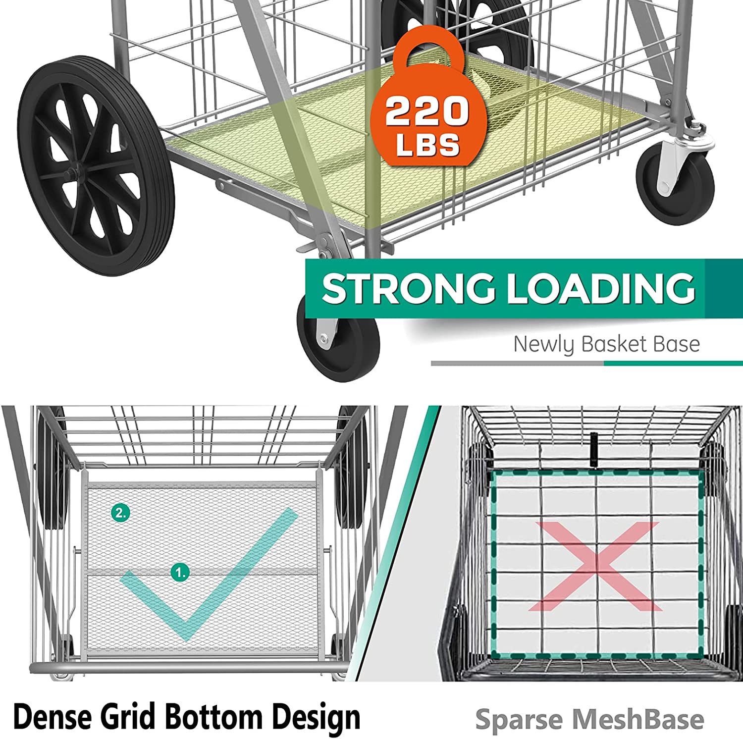 Coche Canasta Para Mercado Y Compras / Carrito Plegable