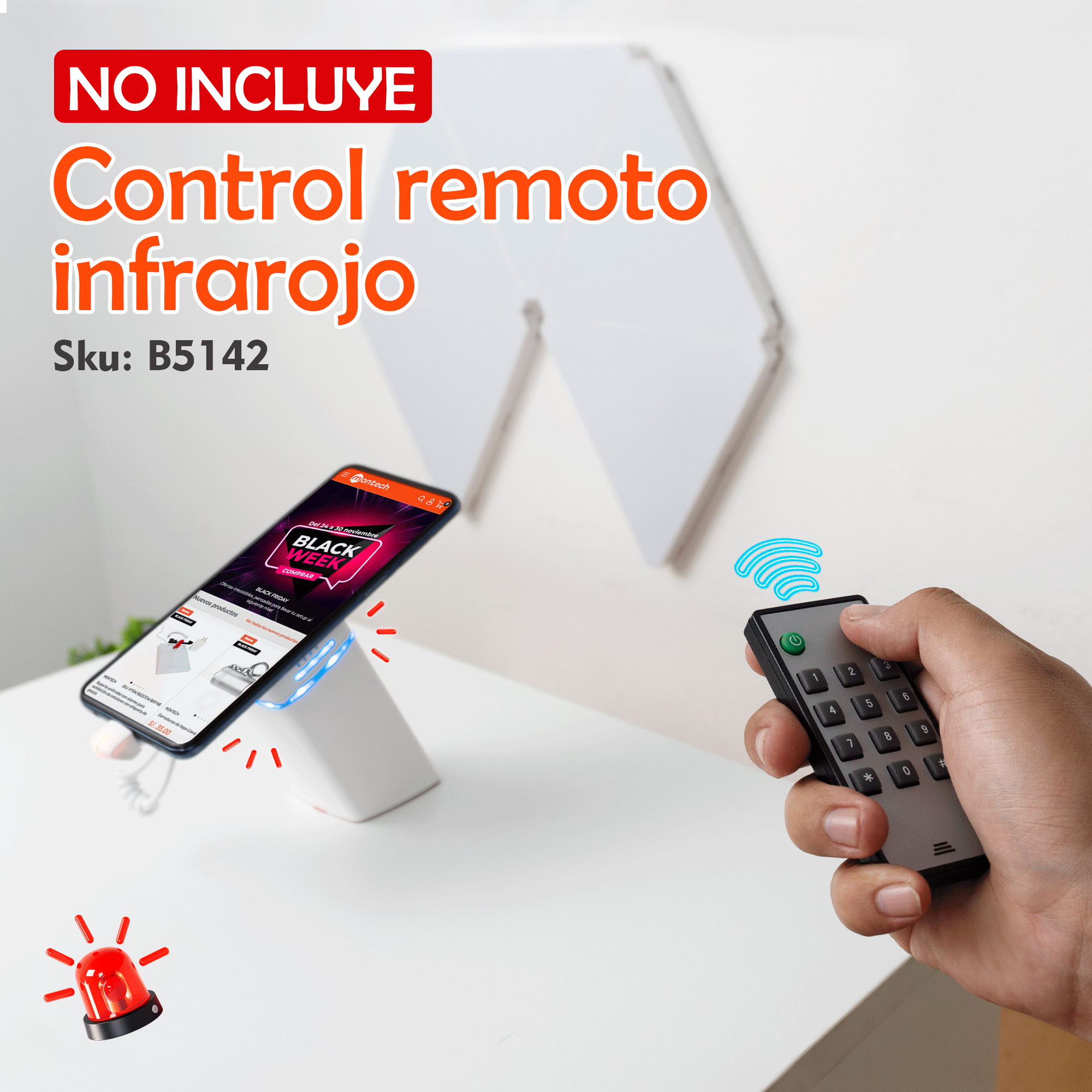 Soporte Antirrobo para Celular con Alarma de Seguridad Inalámbrico