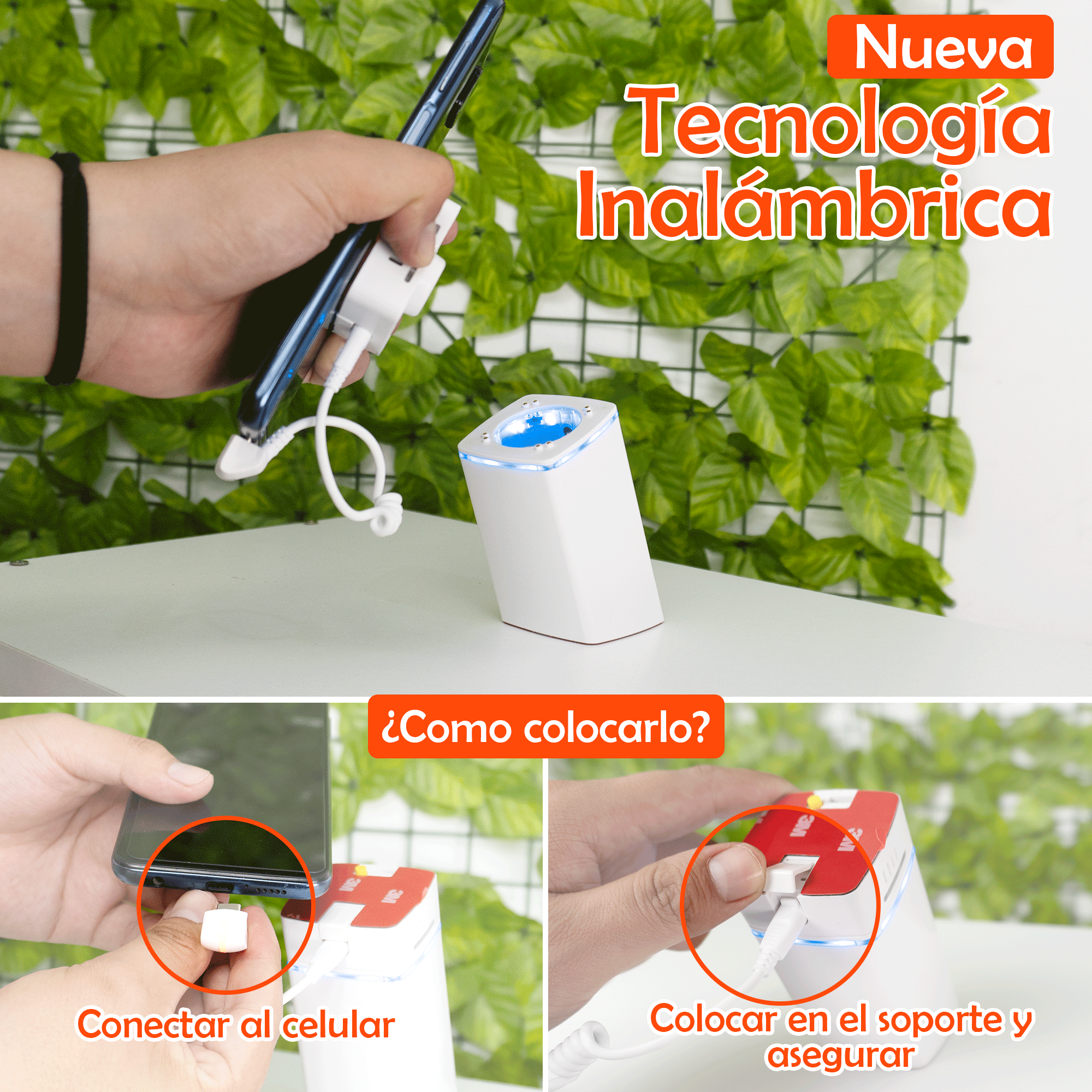 Soporte Antirrobo para Celular con Alarma de Seguridad Inalámbrico