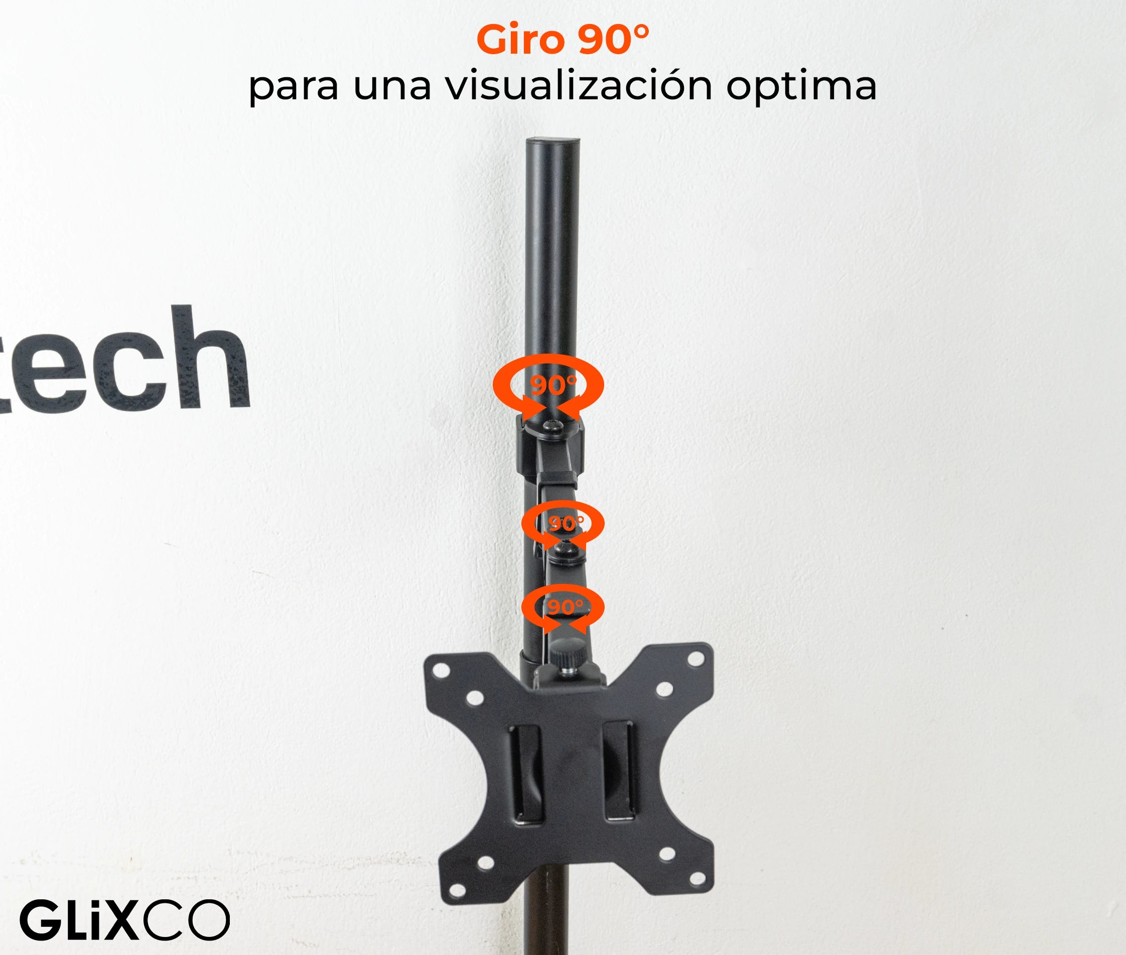 Rack Soporte de Escritorio para Monitor 13 a 32 Pulg / Tubo Extra Alto 80 cm