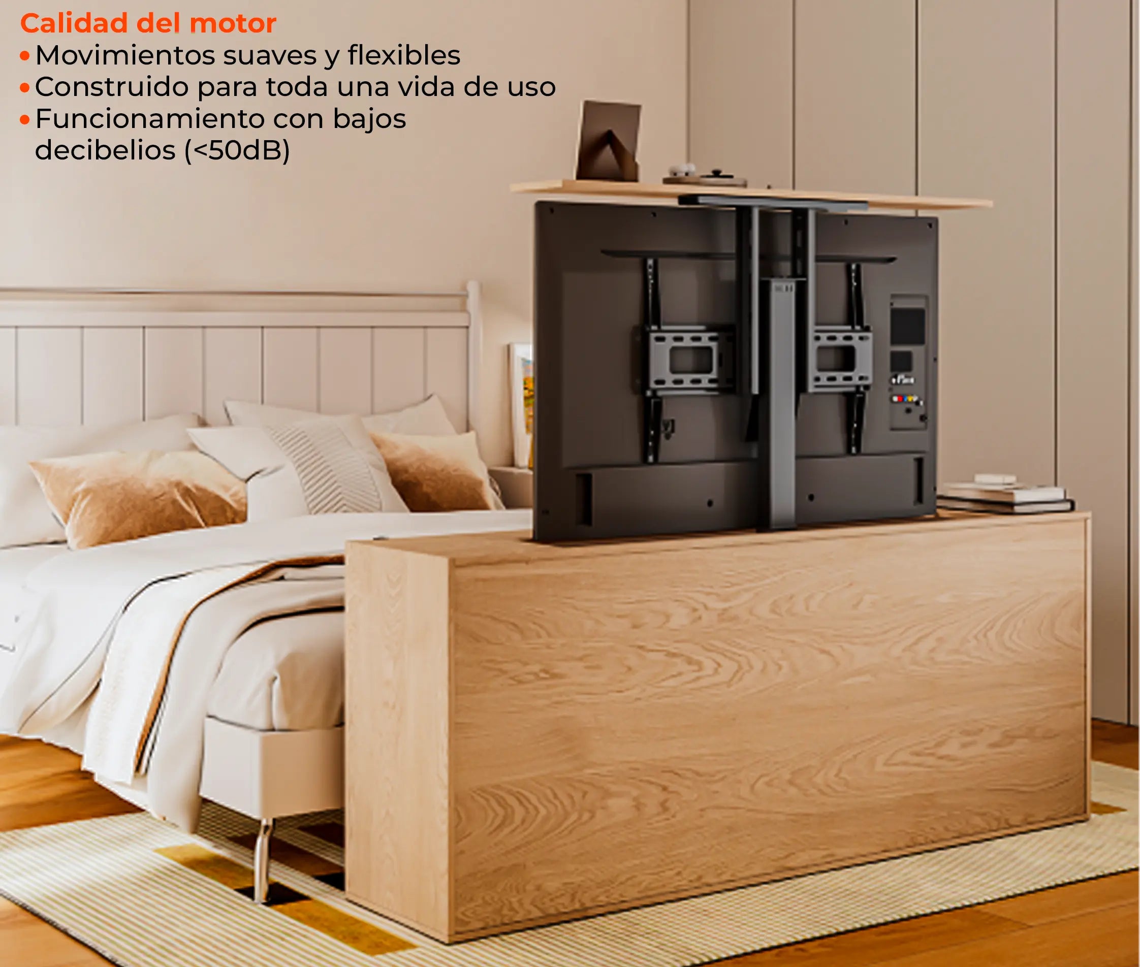 Soporte Electrico Elevación Motorizado para TV 37 a 75 Pulg / VESA Max 600x400mm / Carga 60 kg