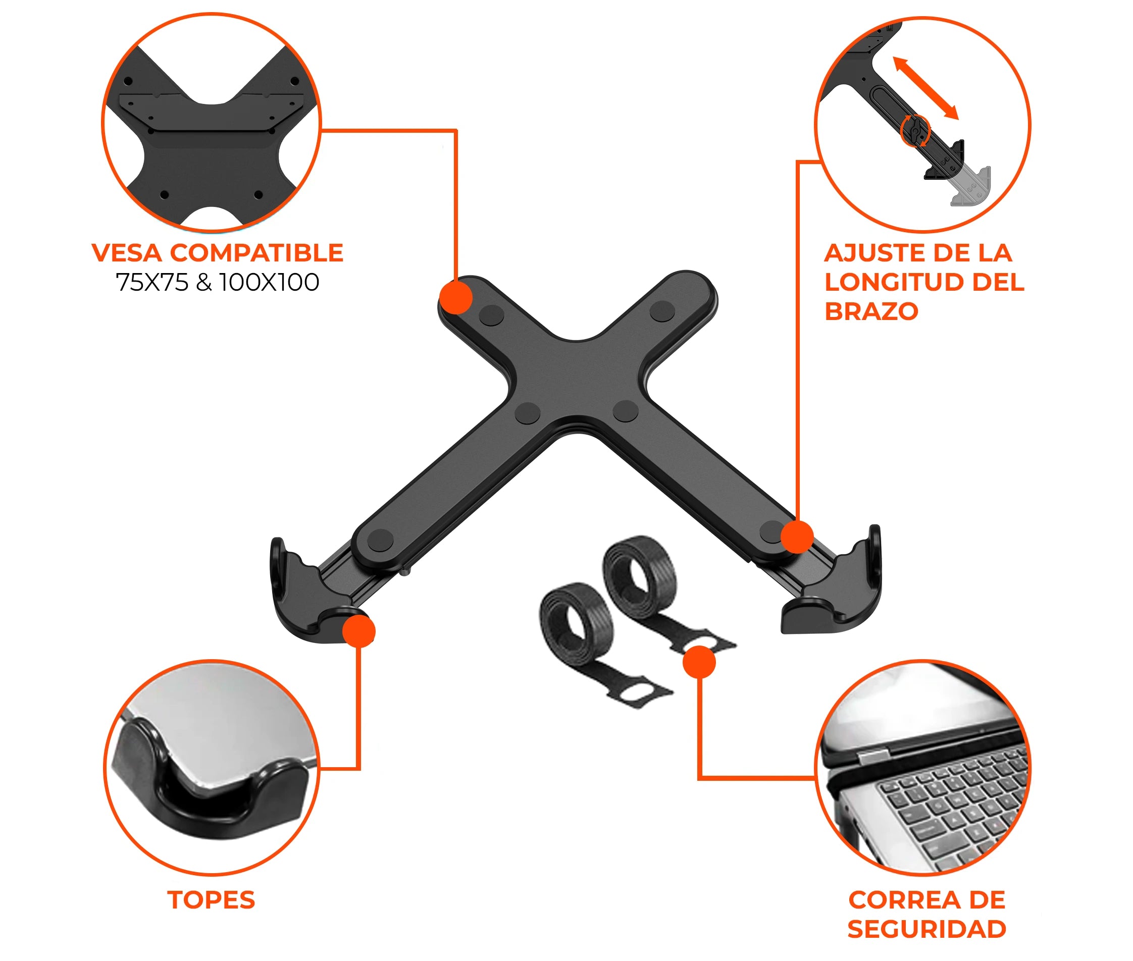 Bandeja De Adaptación Vesa Universal para Laptop Holder Ajustable