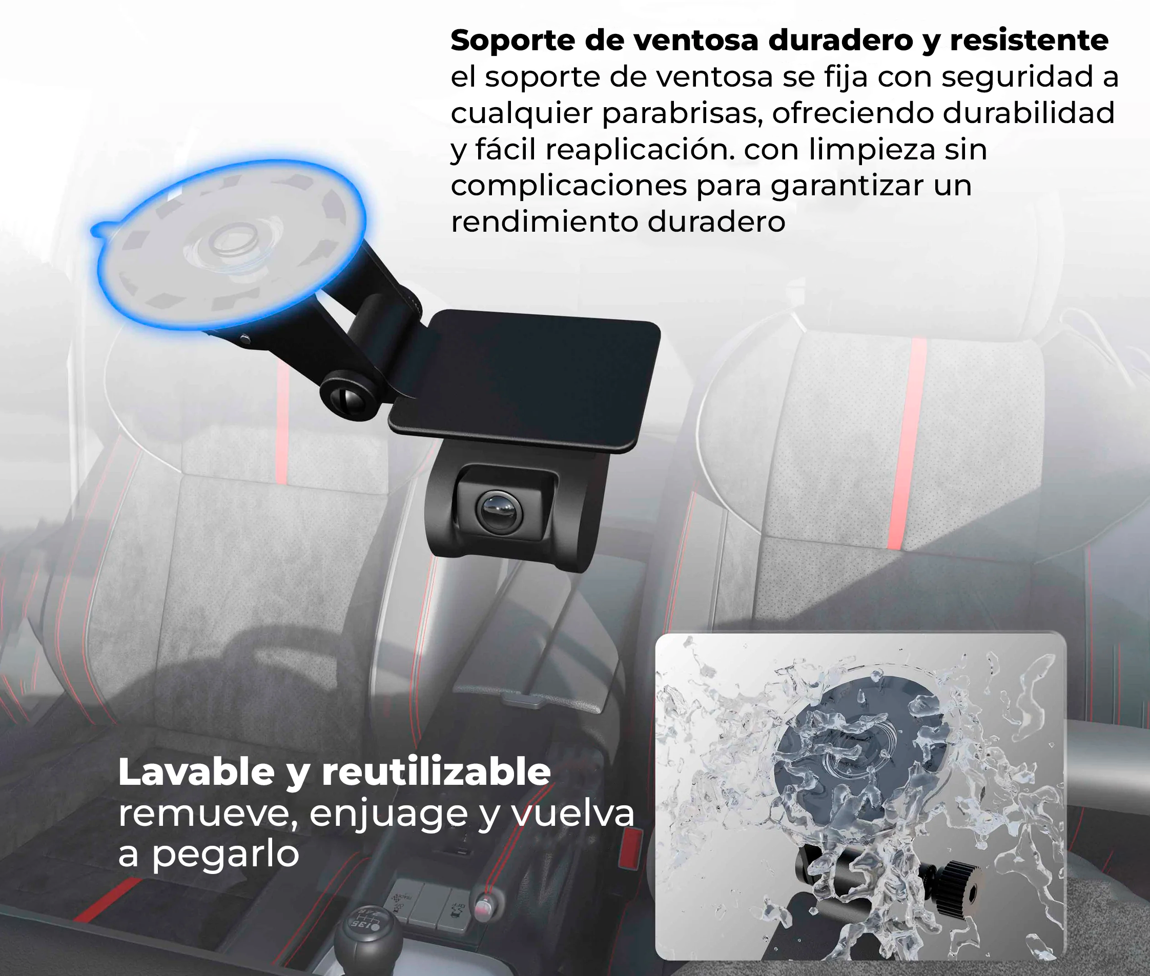 Soporte de succión Montaje en parabrisas para EZ Pass Toll Transpondedores Bluetooth GPS receptores y detectores de radar