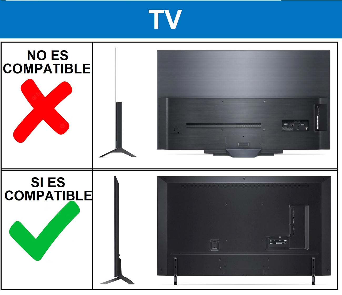 Rack Techo Electrico Plegable Giratorio a Control Remoto TV 32 a 55 Pulg / VESA Max 40x40cm / Carga 30 kg - APP tuya