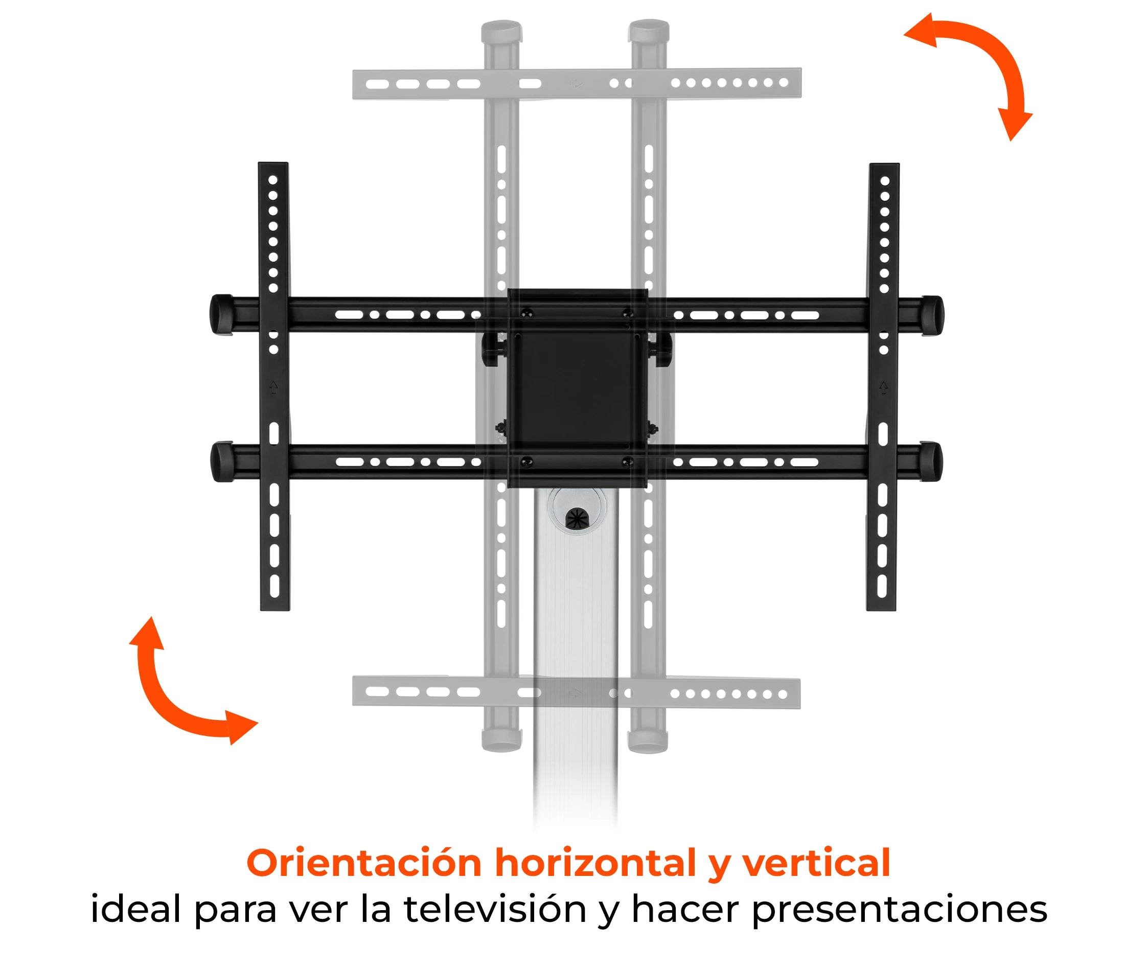 Pedestal con Rotación Vertical y Horizontal para TV 37-70 Pulg / Rotación 90° / VESA Max 600x400mm / Carga 50 kg