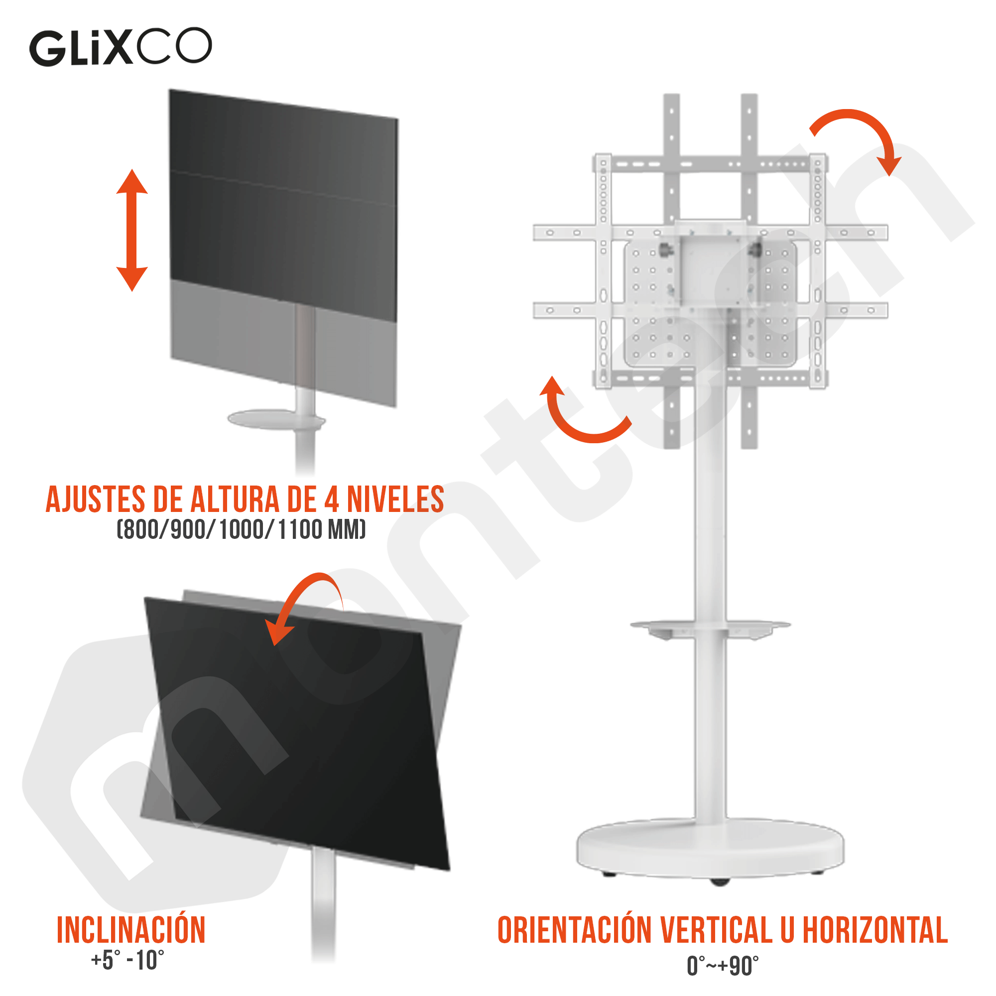 Pedestal con Ruedas blanco para TV de 37-70 Pulg