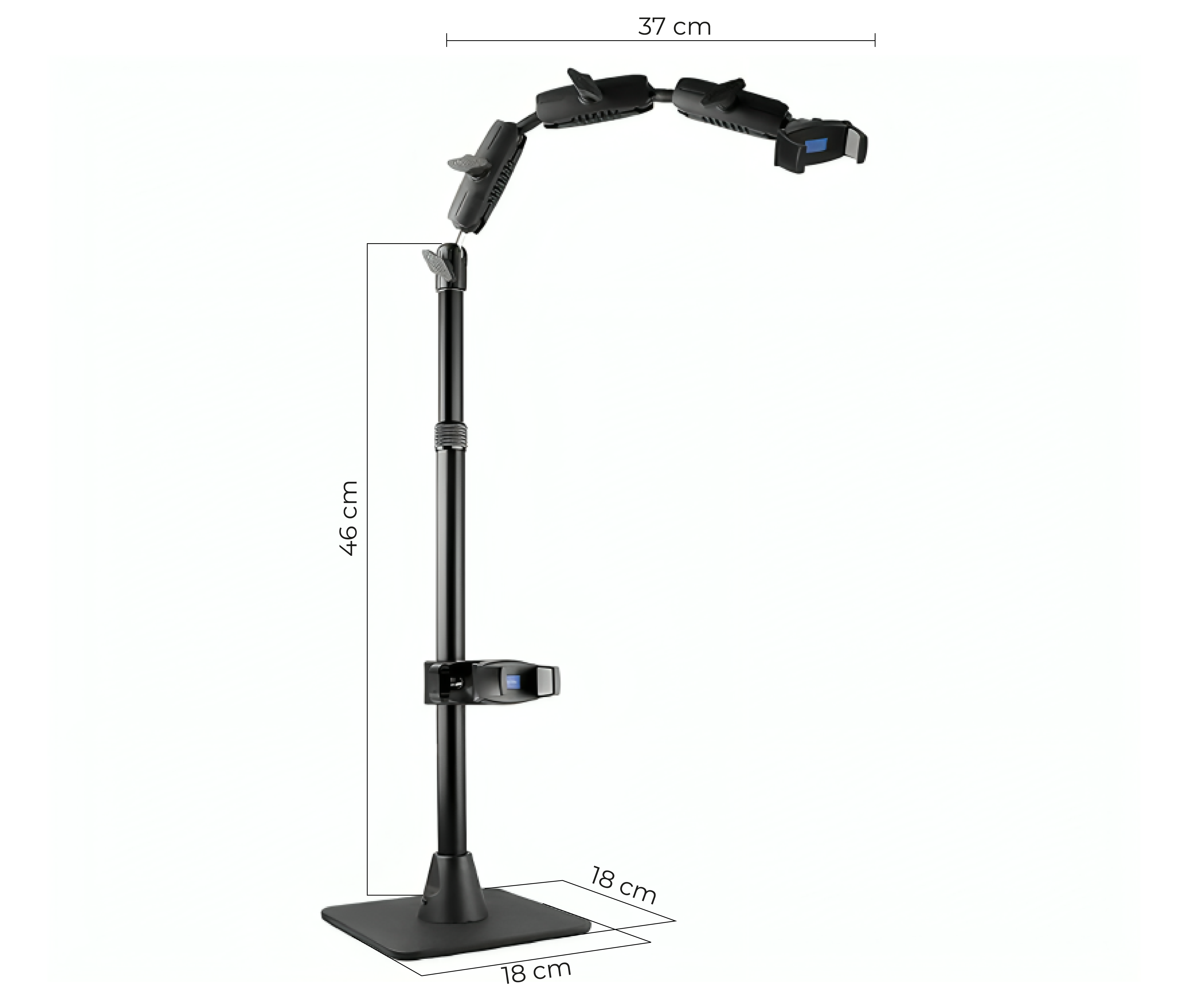 Soporte de escritorio con Base para 2 Celulares/ Ideal para transmisión en vivo