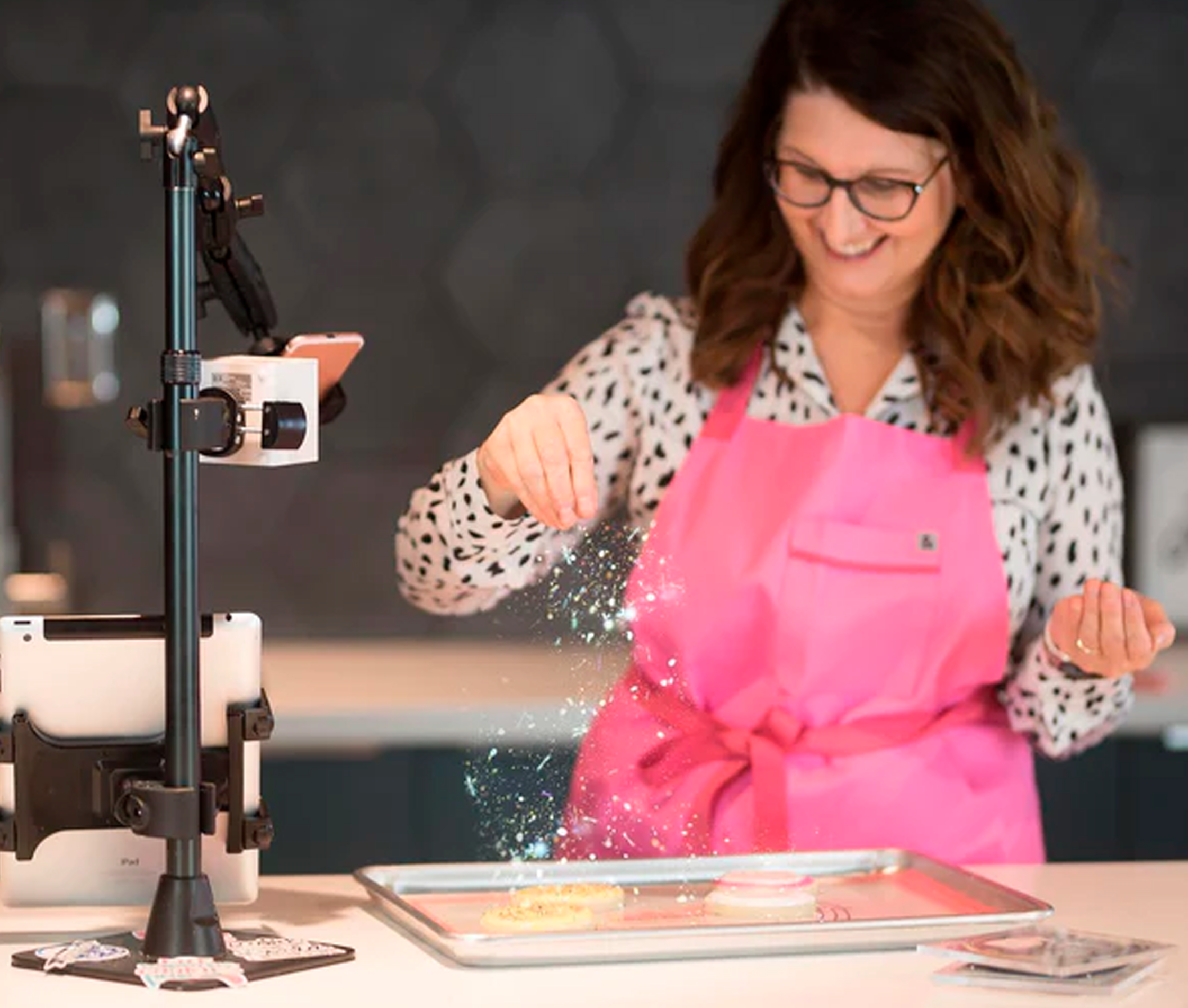 Soporte de escritorio con Base para 2 Celulares/ Ideal para transmisión en vivo