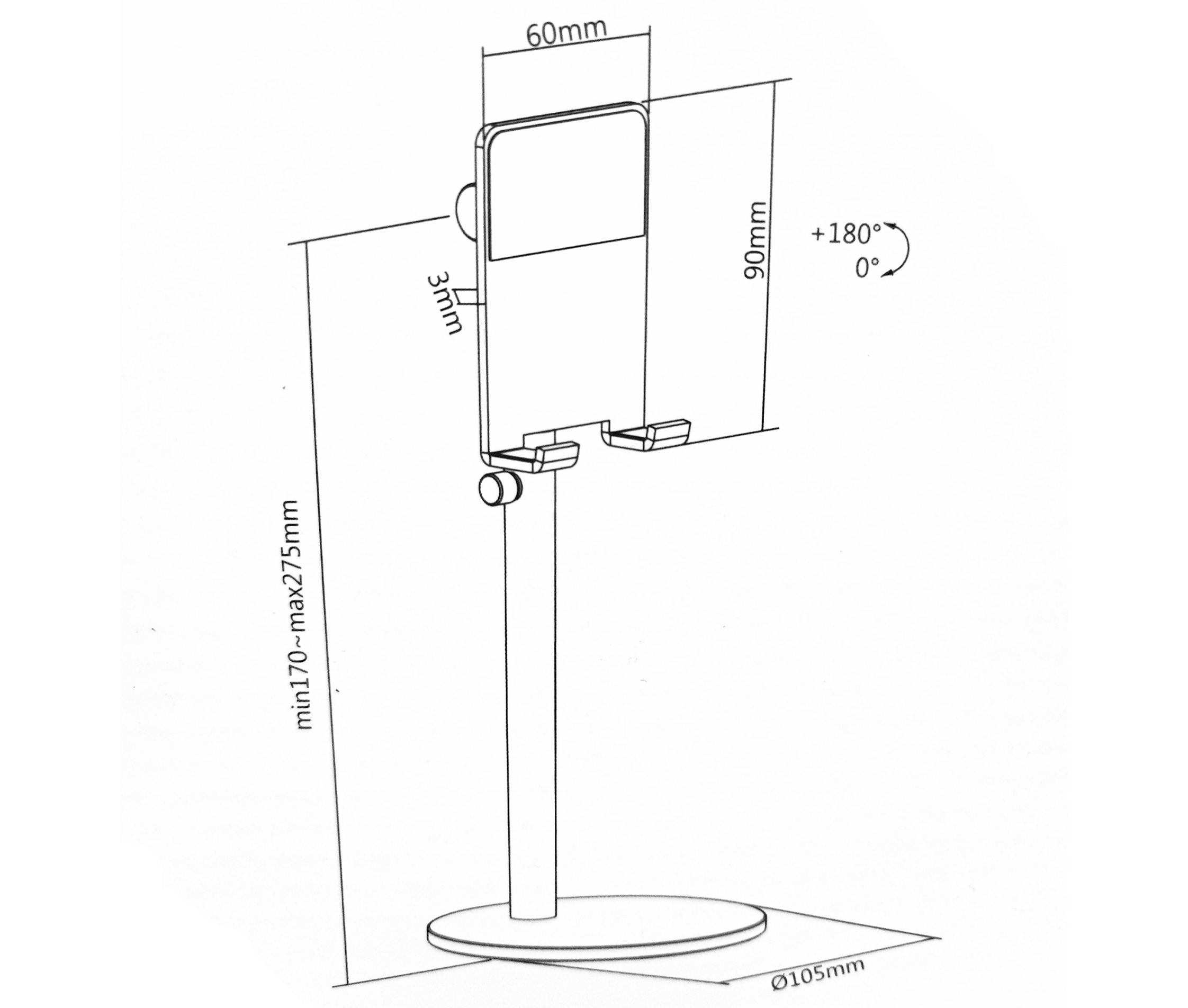 Soporte Base de Escritorio para Teléfono Celular con Altura Ajustable