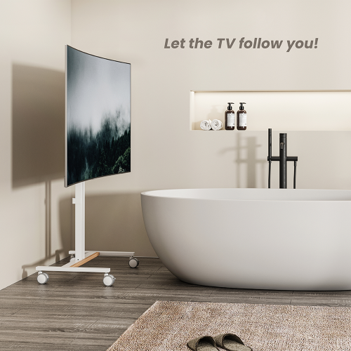 Pedestal con Rueda para TV 34-55 Pulg / VESA Max 400x400 mm / Carga 35 kg