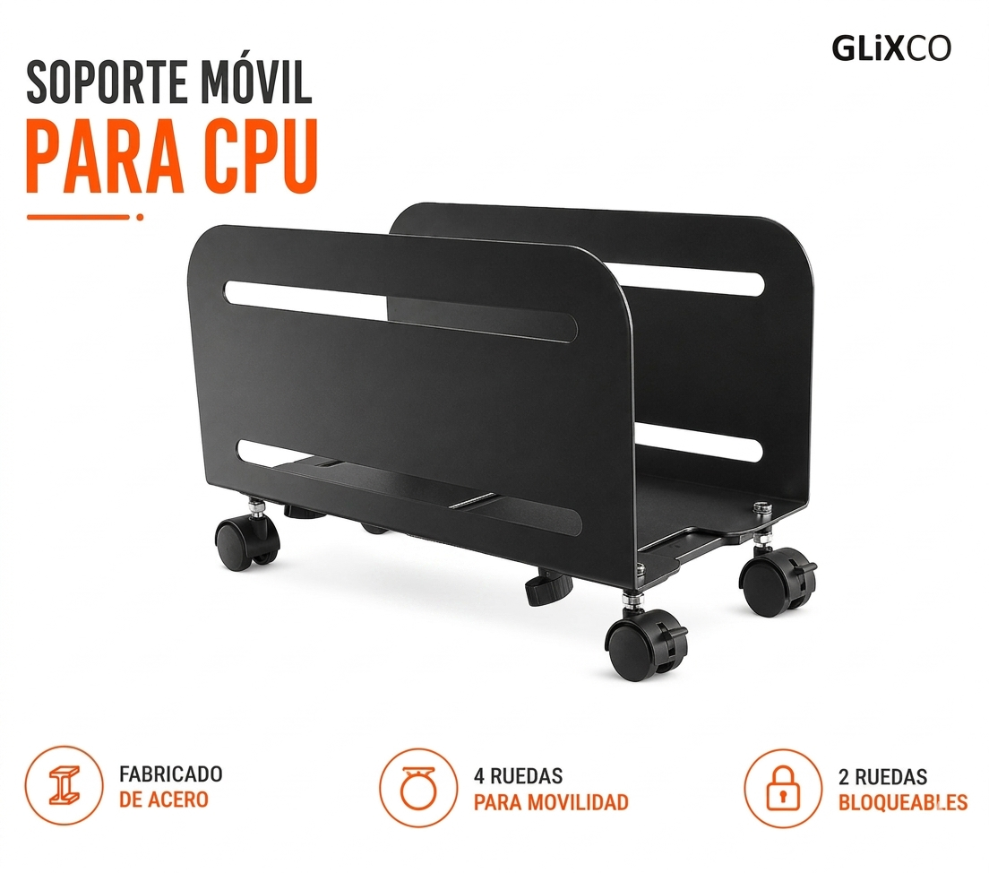 Base con ruedas para case CPU / PC Standard / Ancho regulable 11.9~20.9cm