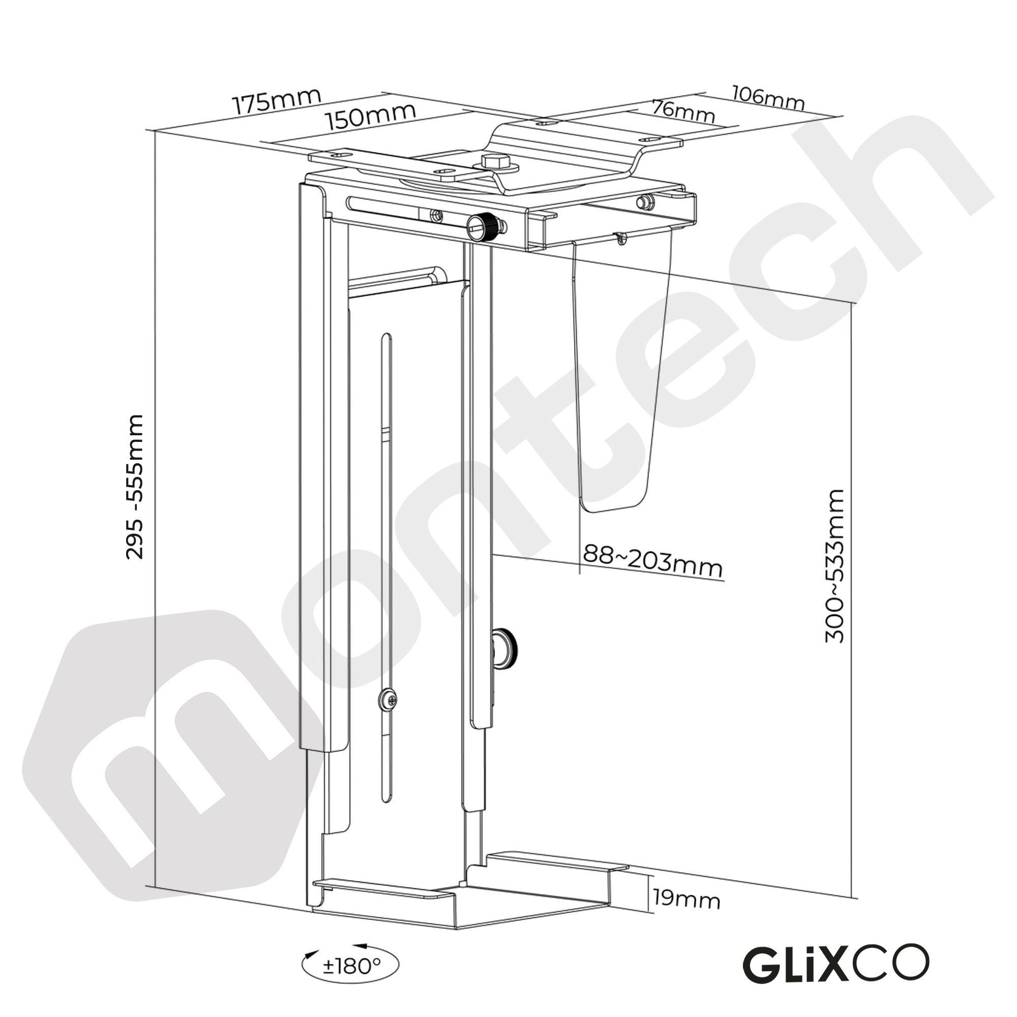 Soporte para CPU / PC Standard / Colgante Escritorio o Pared