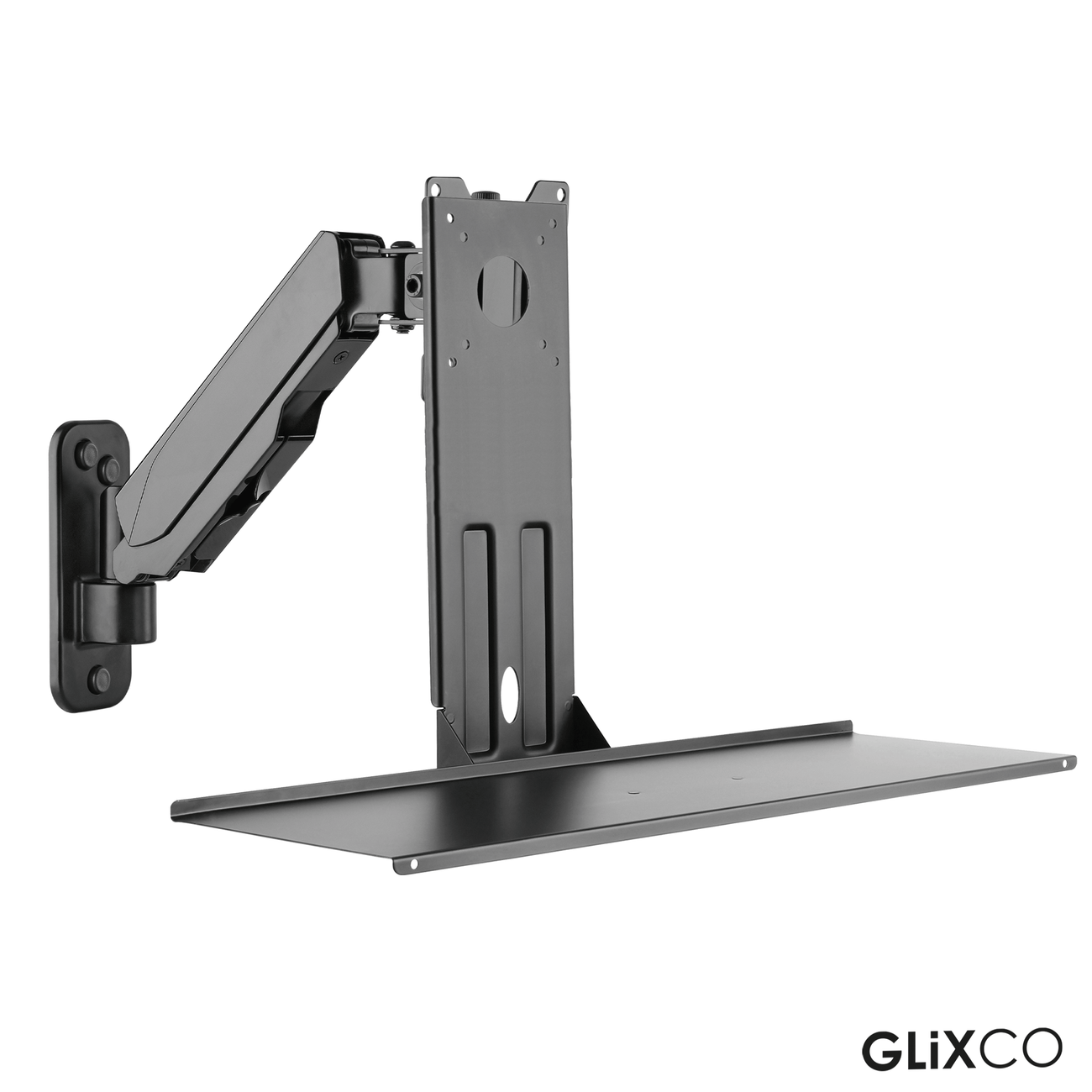 Rack Soporte con Gas Spring de Pared para Monitor 17 a 32 con bandeja para teclado