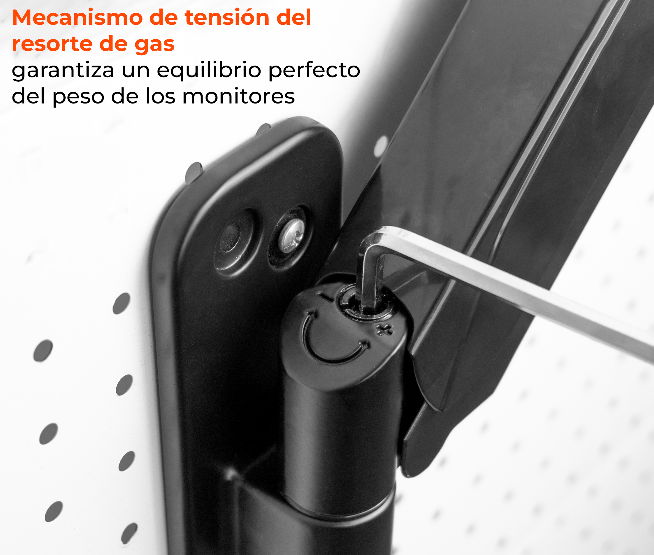 Rack Soporte con Gas Spring de Pared para Monitor 17 a 32 pulg