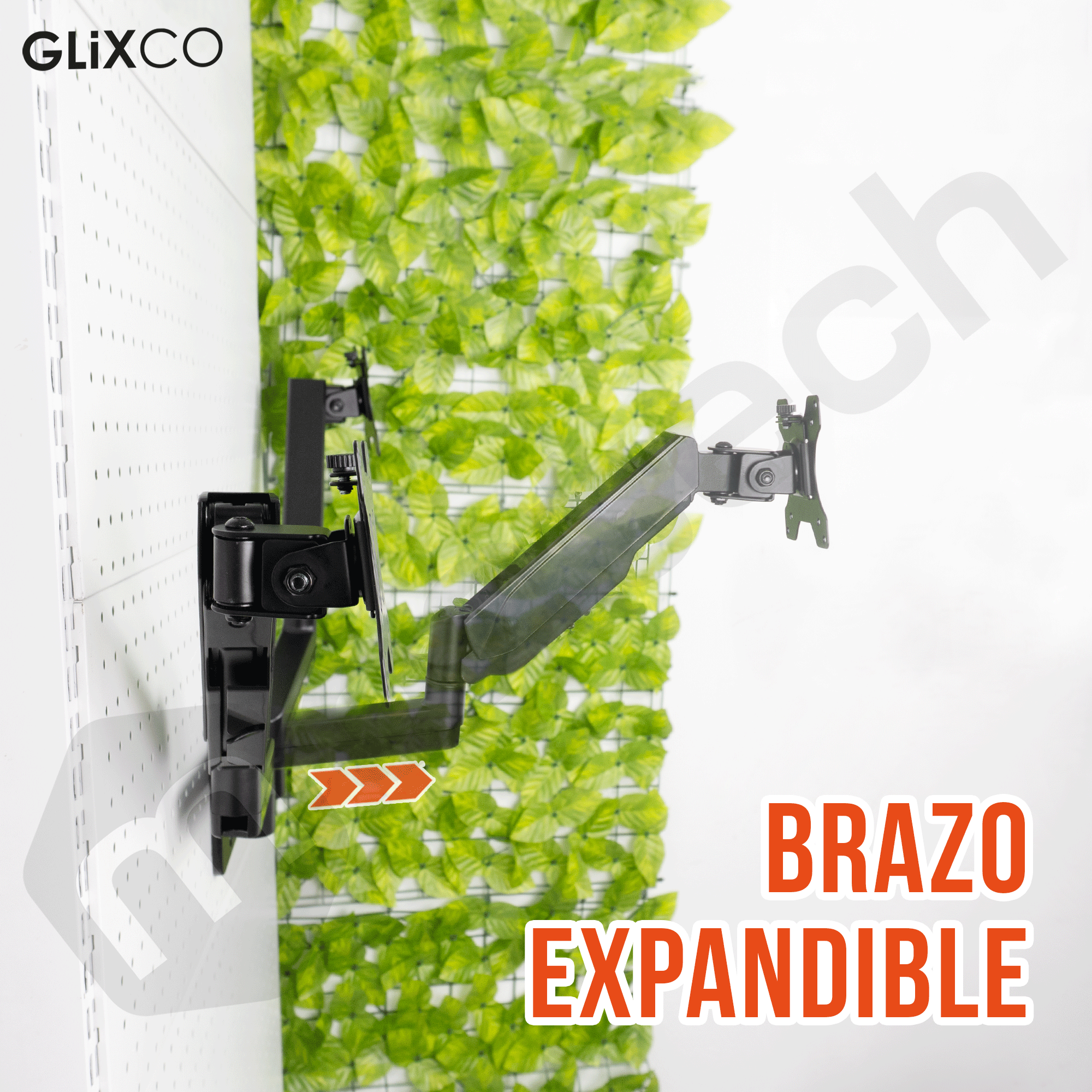 Rack Soporte Doble Brazo de Pared con Gas Spring para 2 Monitores 17 a 32 Pulg