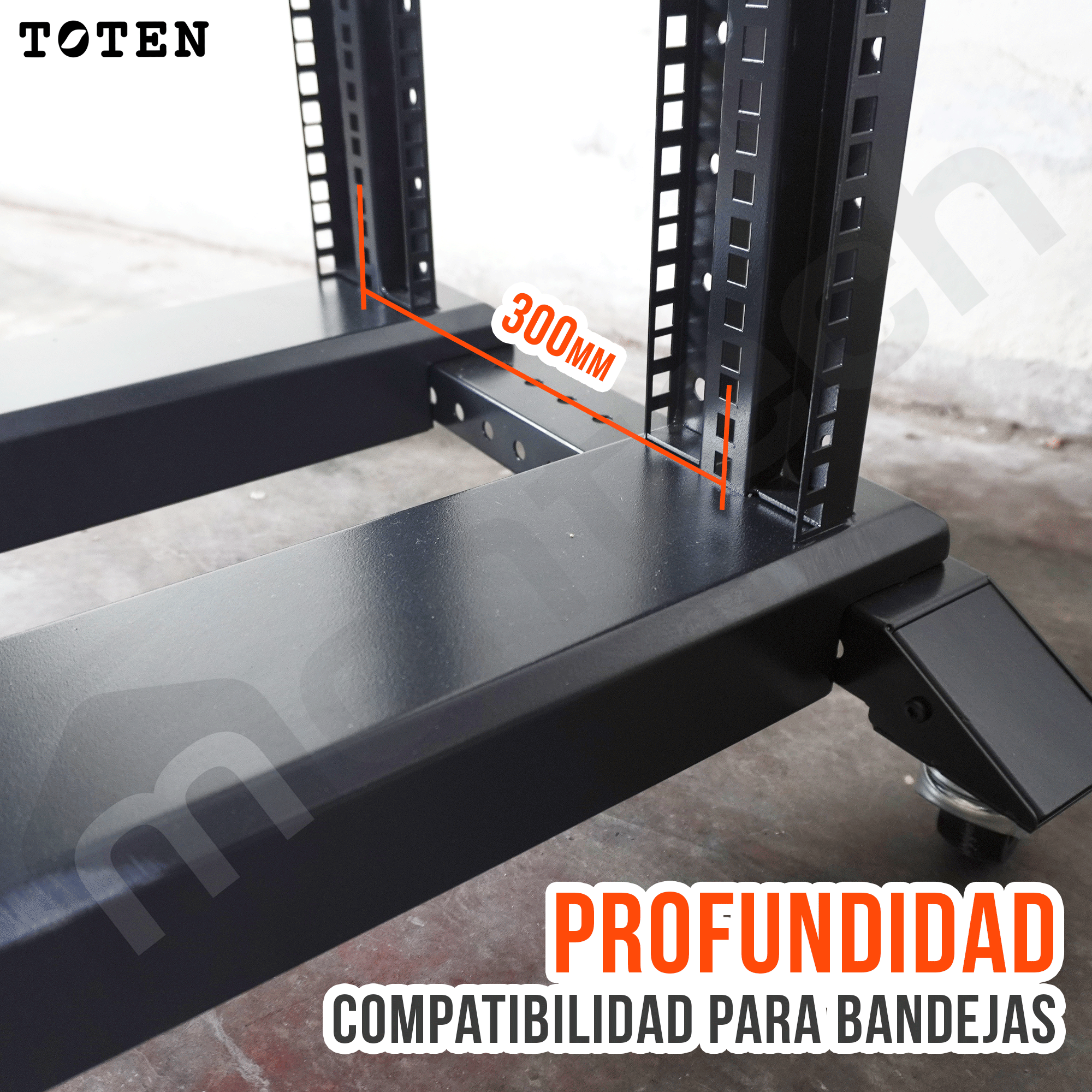 Rack para Piso 4 parantes / 42RU / 60x60x206 cm (Largo, ancho y alto)