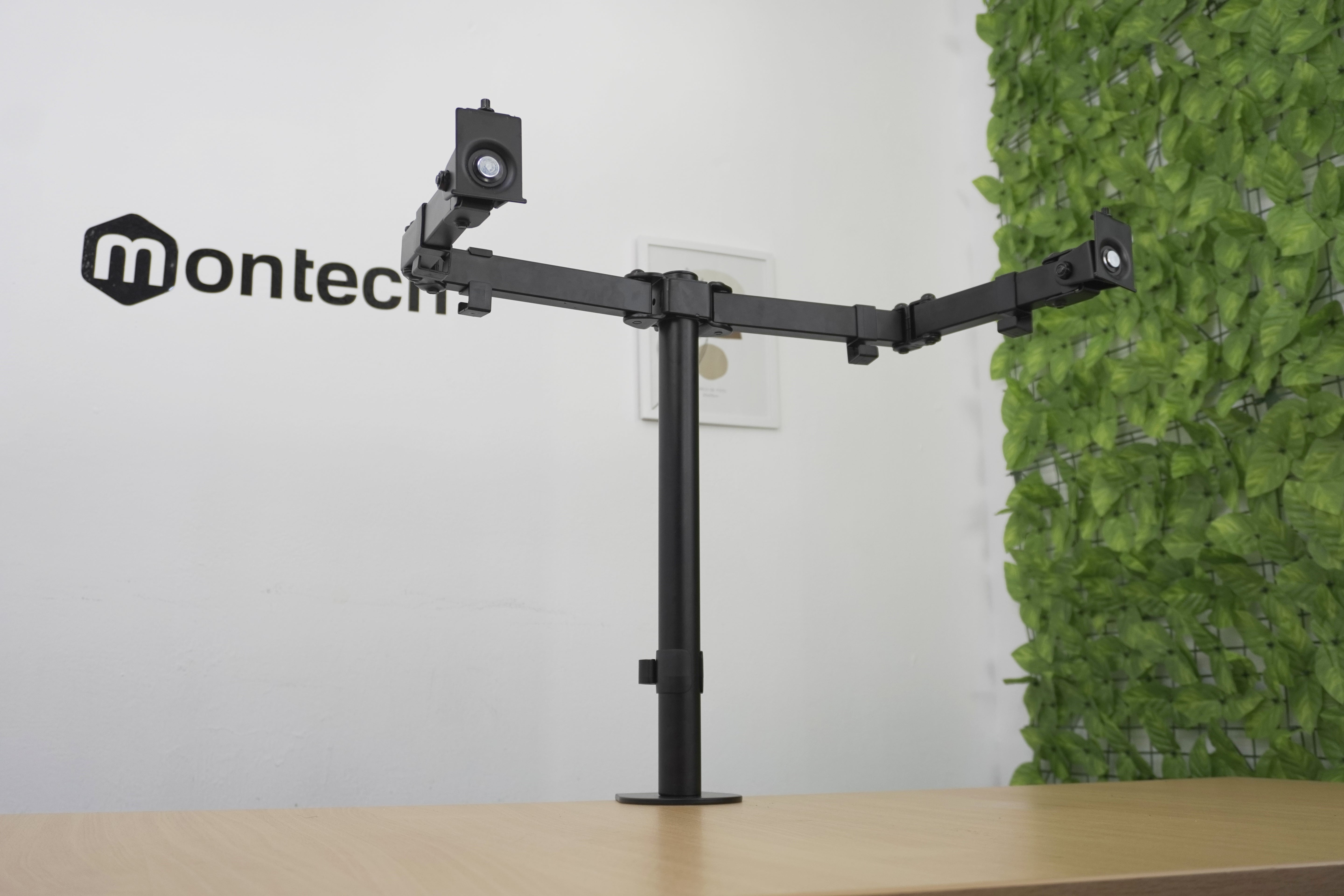 Rack Soporte Doble Brazo de Escritorio para 2 Monitores 13 a 32 pulg / Tubo Extra Alto 80cm