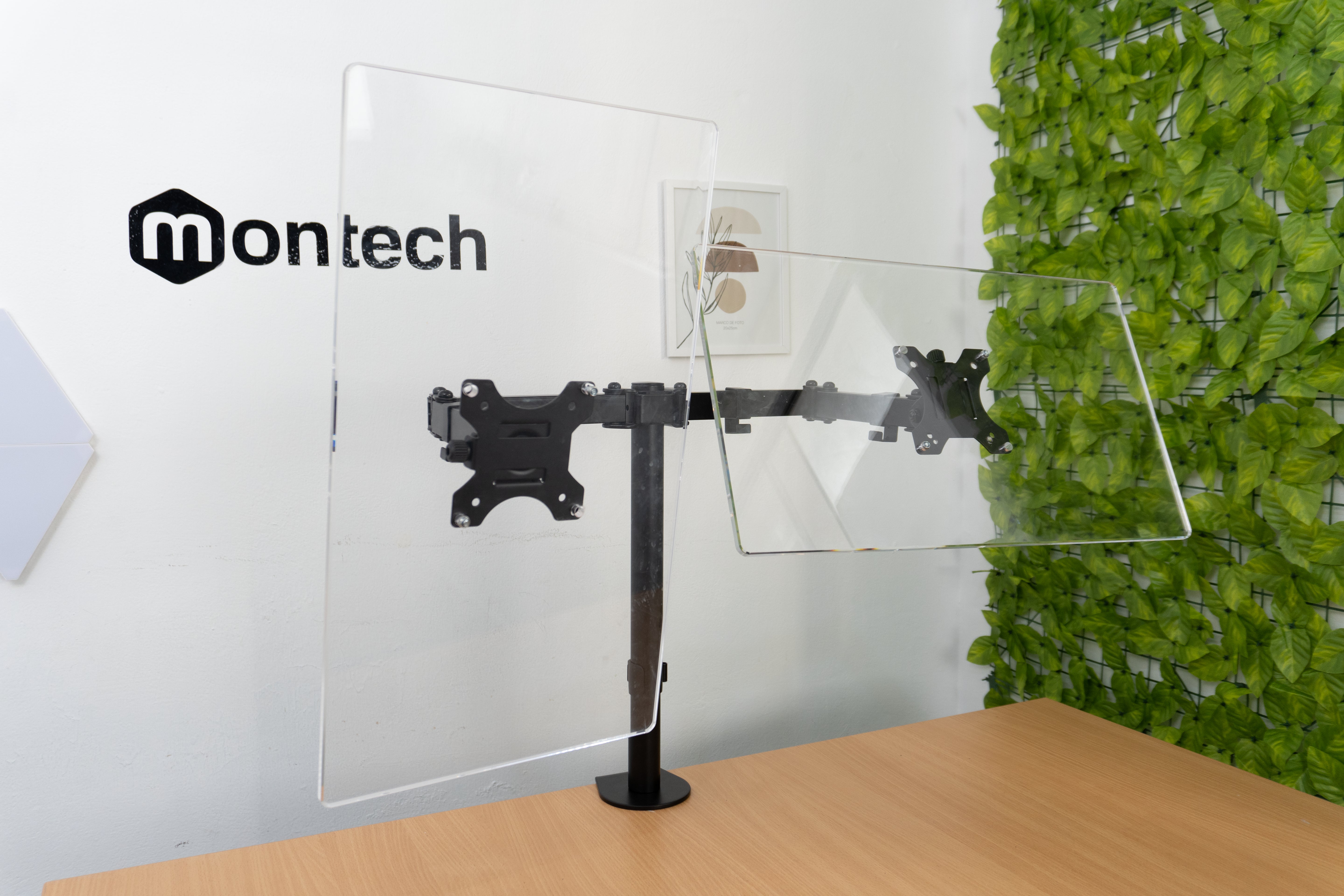 Rack Soporte Doble Brazo de Escritorio para 2 Monitores 13 a 32 pulg / Tubo Extra Alto 80cm