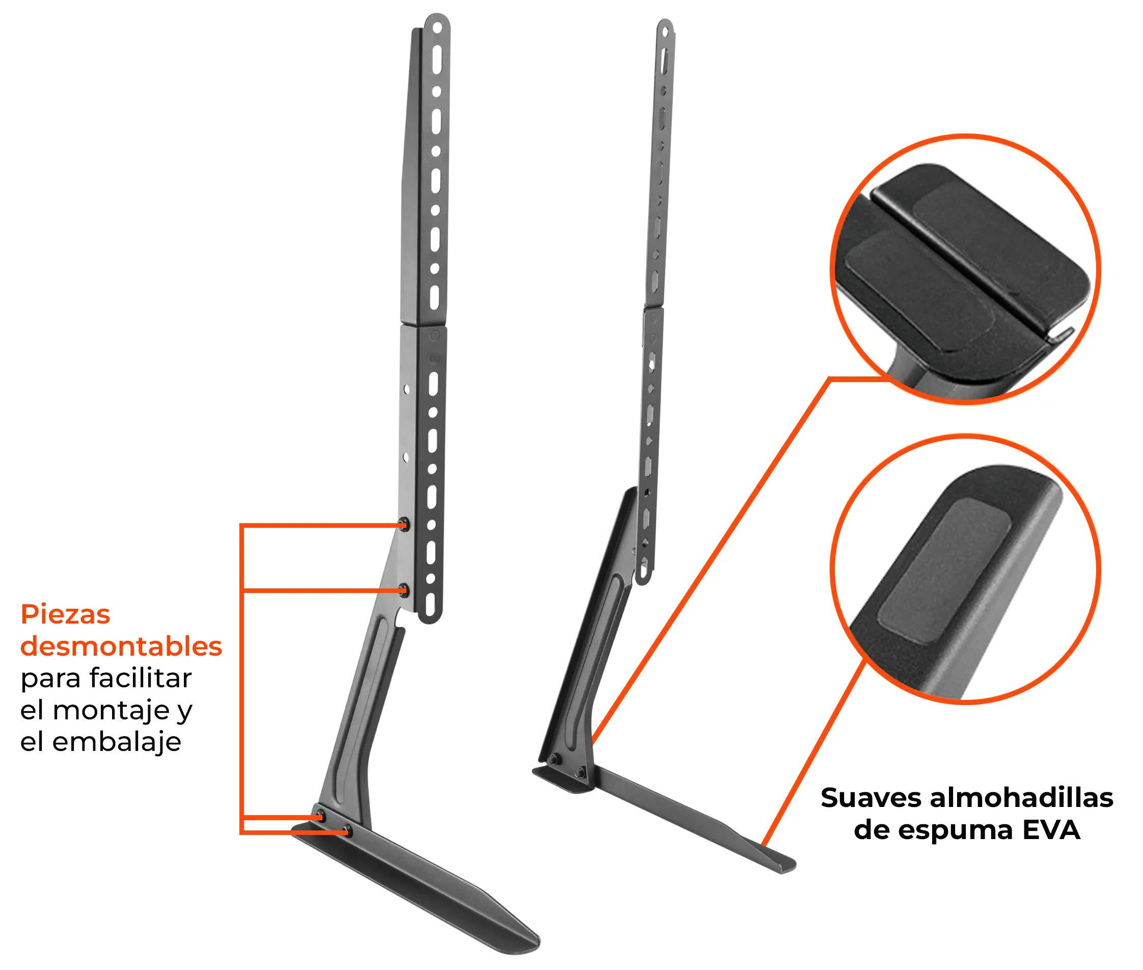 Soporte Base Pata para TV 32 a 65 Pulg / VESA Min 200x200mm & Max 800x400mm / Carga 50 kg