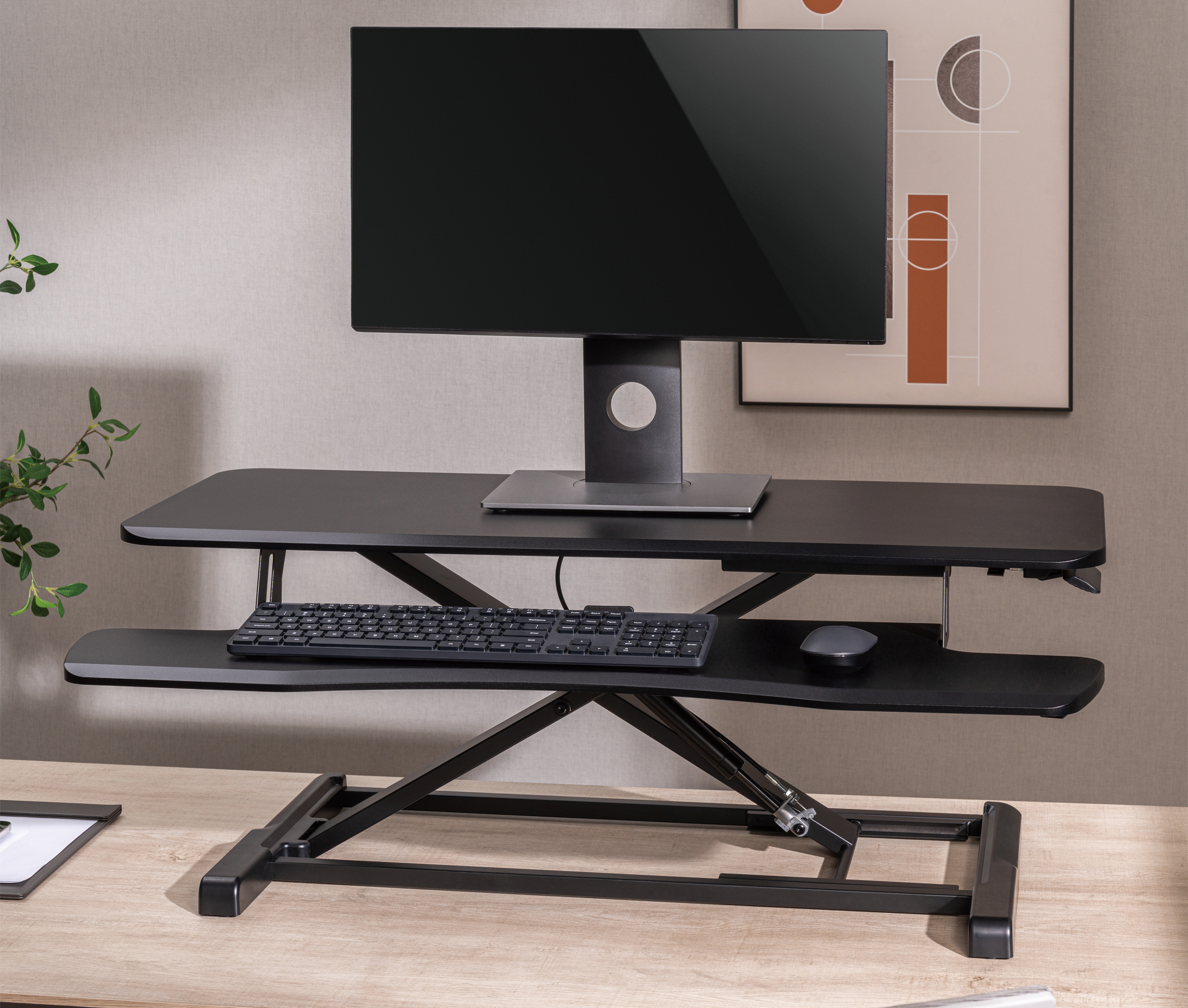 Escritorio Sobremesa 95x40 cm con Altura Regulable 11.5 a 50 cm para trabajar Sentado o Parado