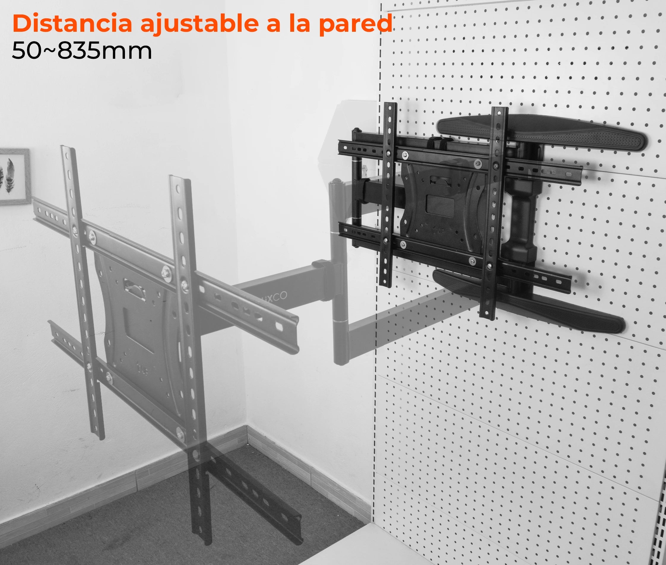 Rack Giratorio TV 30 a 70 Pulg / VESA Max 600x400mm / Carga 45 kg / Brazo extendido 83cm