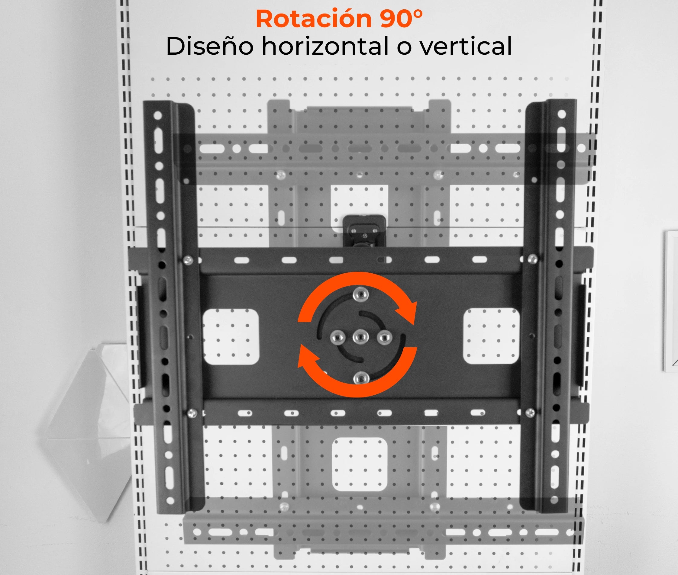Rack Giratorio con Rotacion Vertical y Horizontal para TV 32 a 60 Pulg / VESA Max 400x400mm / Rotación 90° / Carga 32 kg / Brazo extendido 52 cm