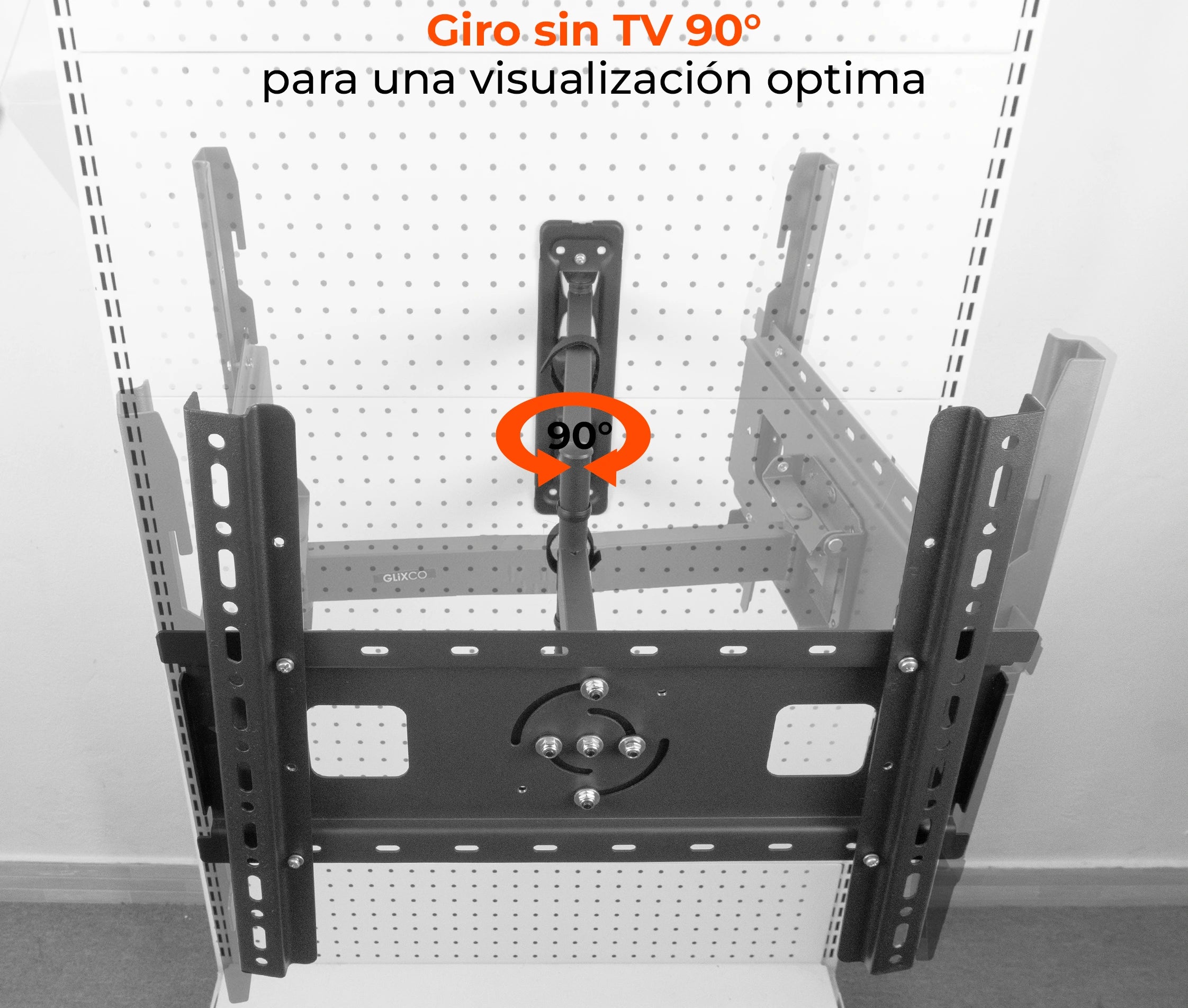 Rack Giratorio con Rotacion Vertical y Horizontal para TV 32 a 60 Pulg / VESA Max 400x400mm / Rotación 90° / Carga 32 kg / Brazo extendido 52 cm