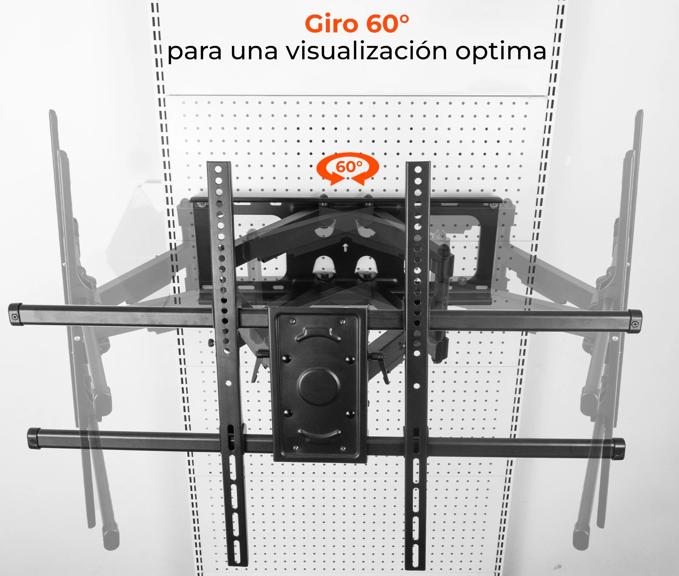 Rack Giratorio con Doble Brazo Articulado para TV 50 a 90 Pulg / VESA Max 800x600mm / Carga 75 kg / Brazo extendido 63.5 cm