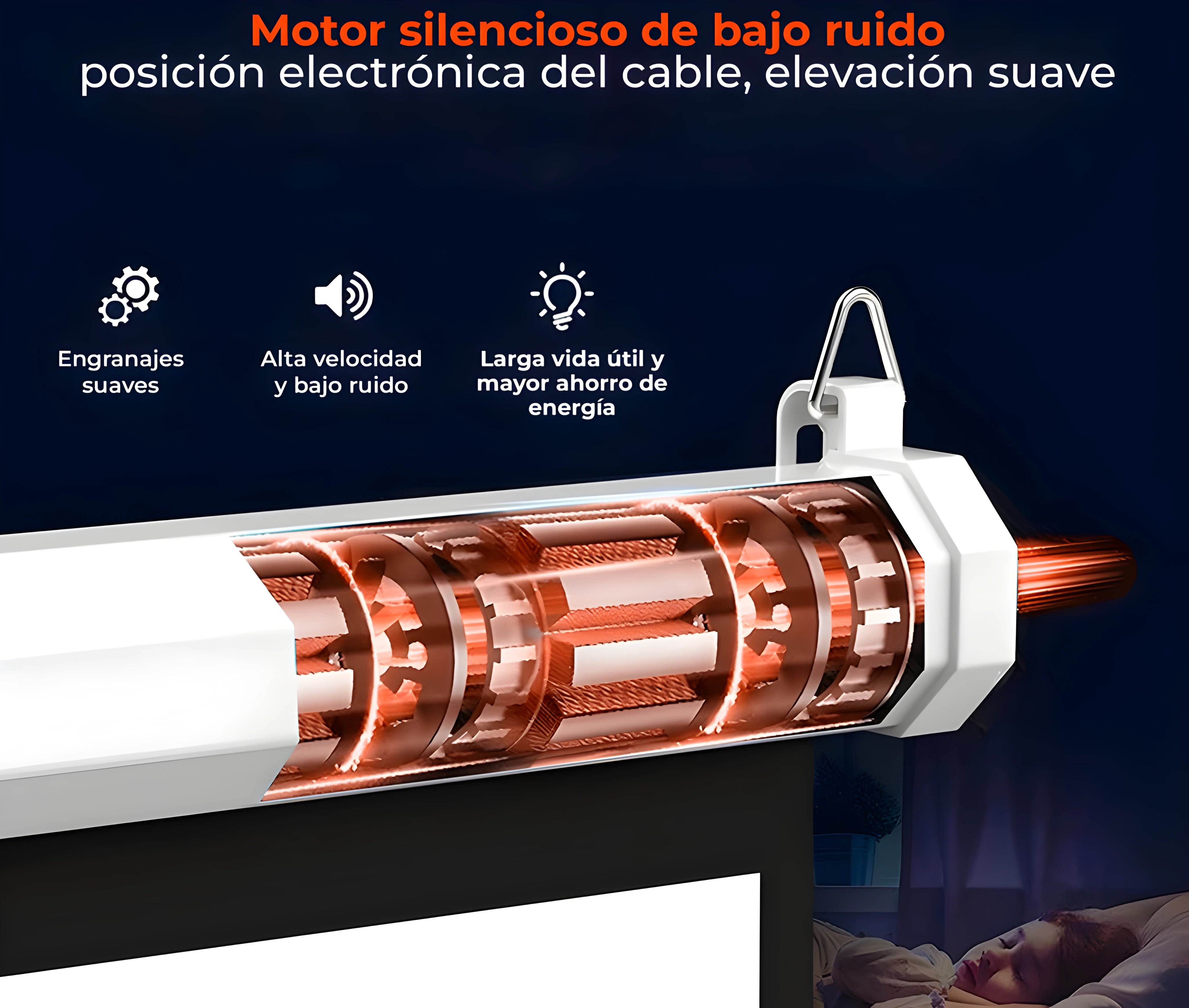 Ecran Eléctrico Tab Tensionado 100 Pulg (4:3) 2.0x1.50m / Vinil / Motor Tubular