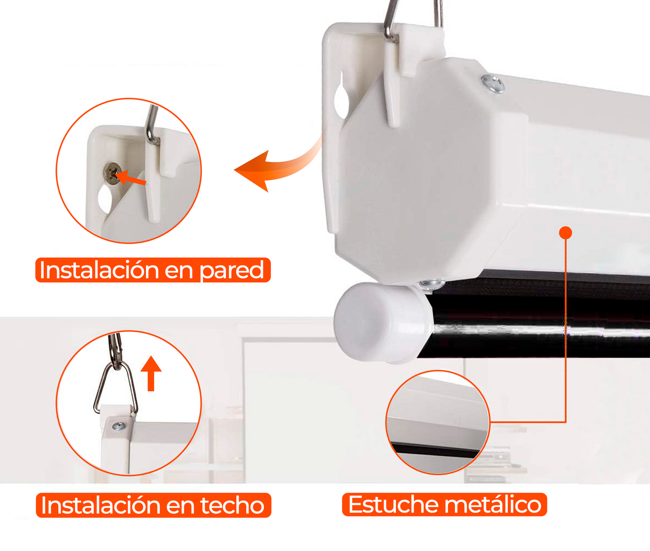 Ecran Manual 150 Pulg (4:3) 3.05x2.29 m / Fibra de Vidrio